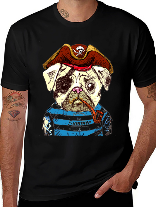 Pirate Pug Summer T-Shirt - Unique Graphic Tee