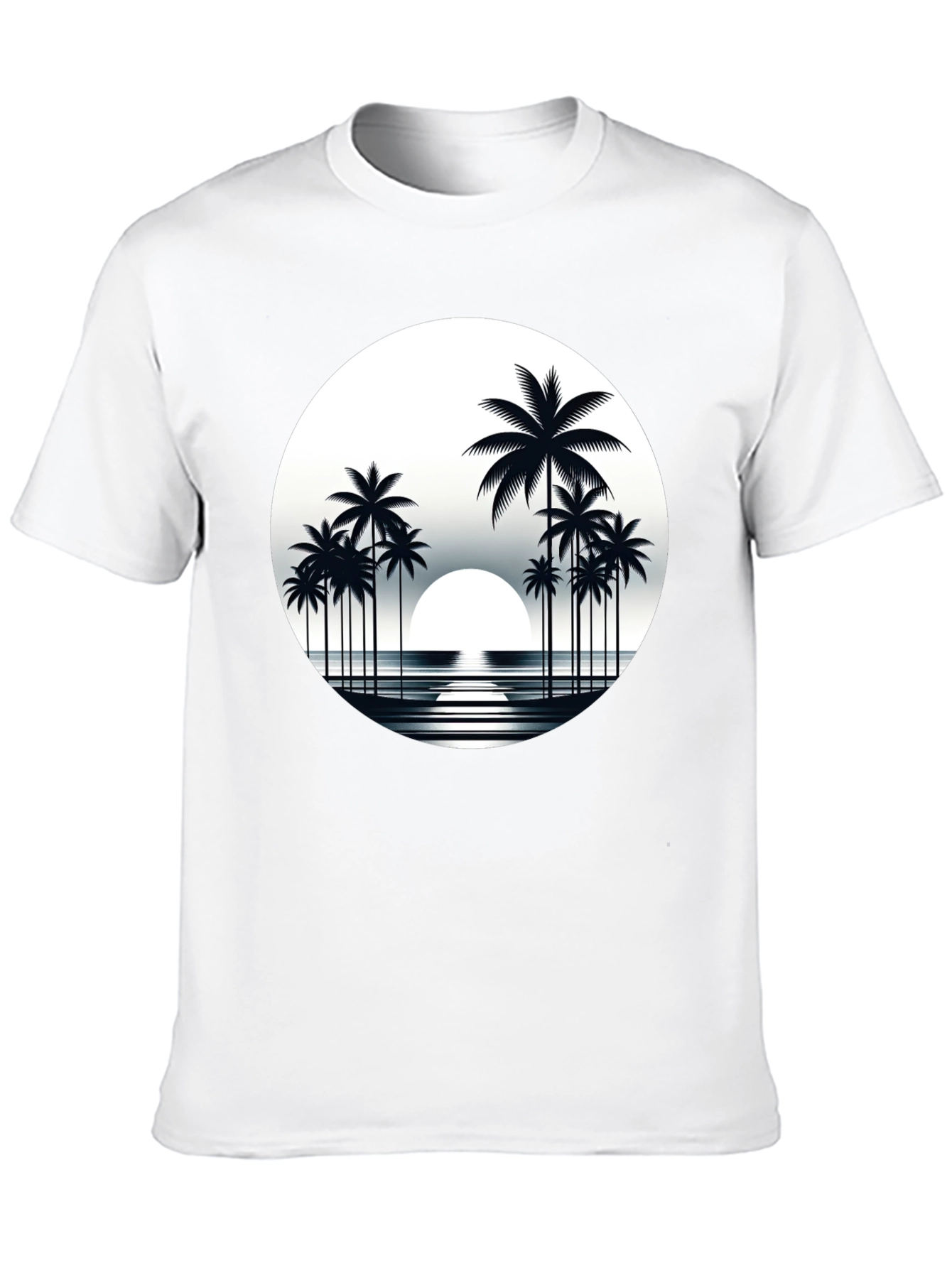Retro Palm Tree Sunset Graphic T-Shirt