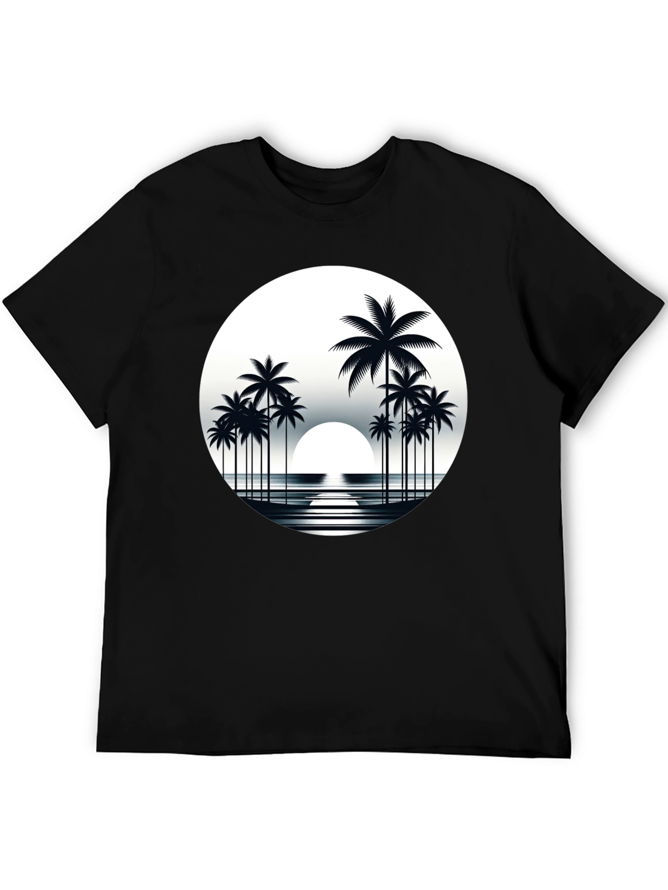 Retro Palm Tree Sunset Graphic T-Shirt
