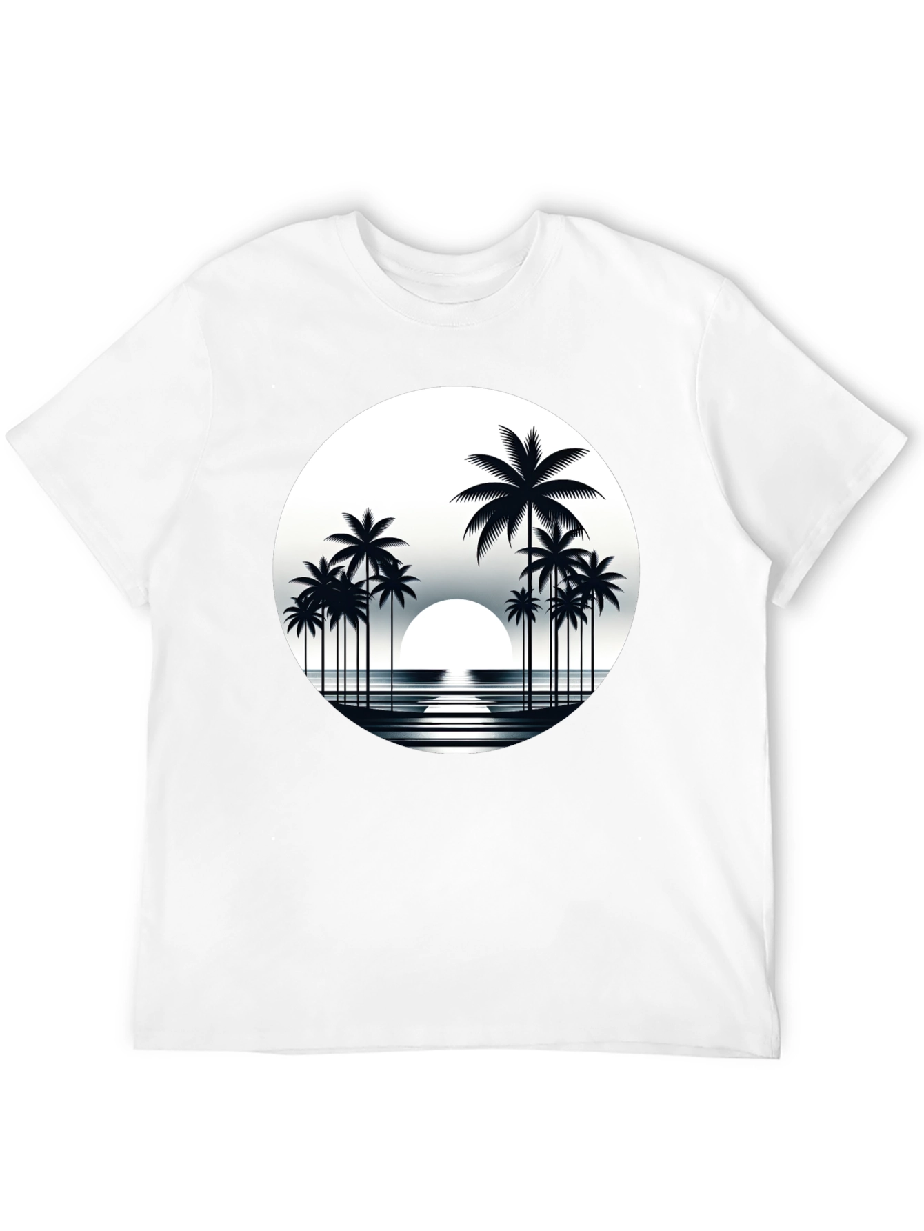 Retro Palm Tree Sunset Graphic T-Shirt
