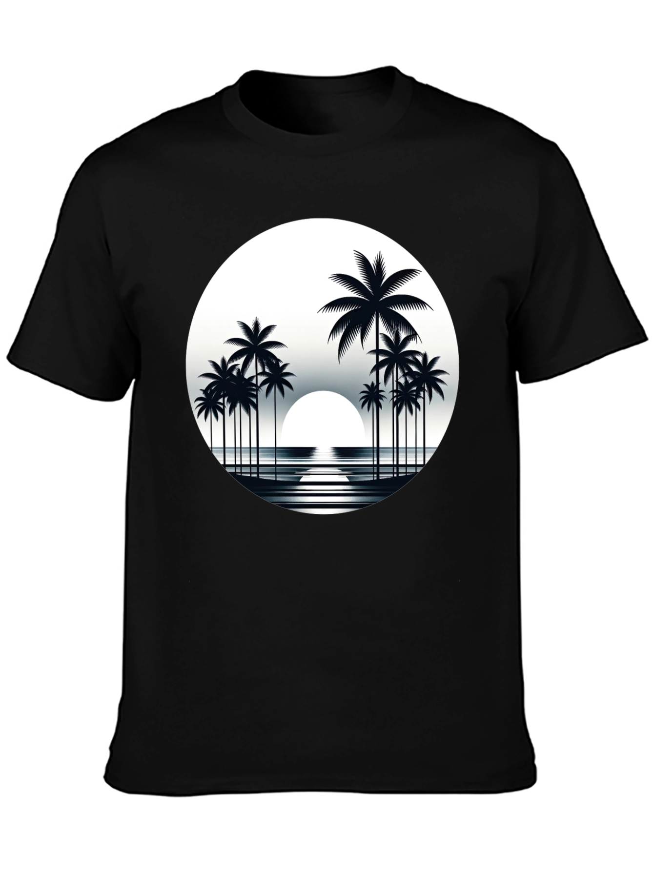Retro Palm Tree Sunset Graphic T-Shirt