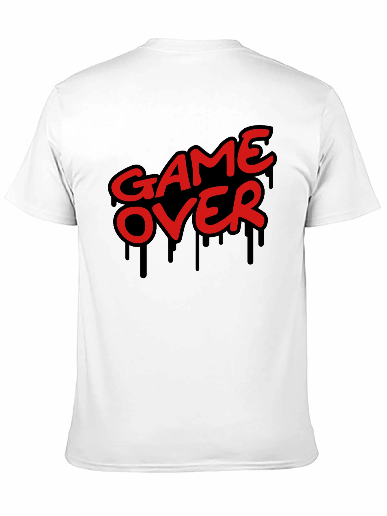 Game Over Graphic Print Crew Neck T-Shirt