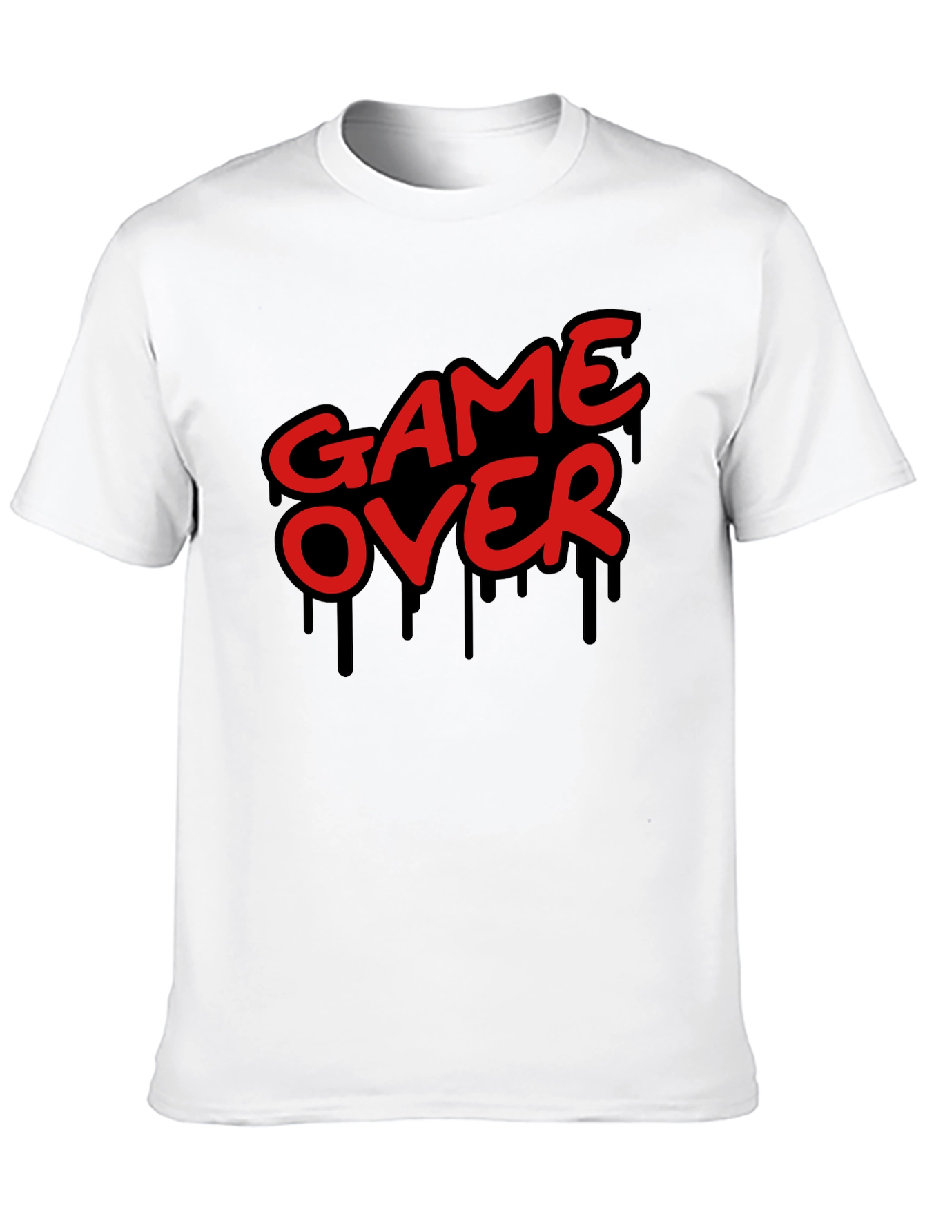 Game Over Graphic Print Crew Neck T-Shirt