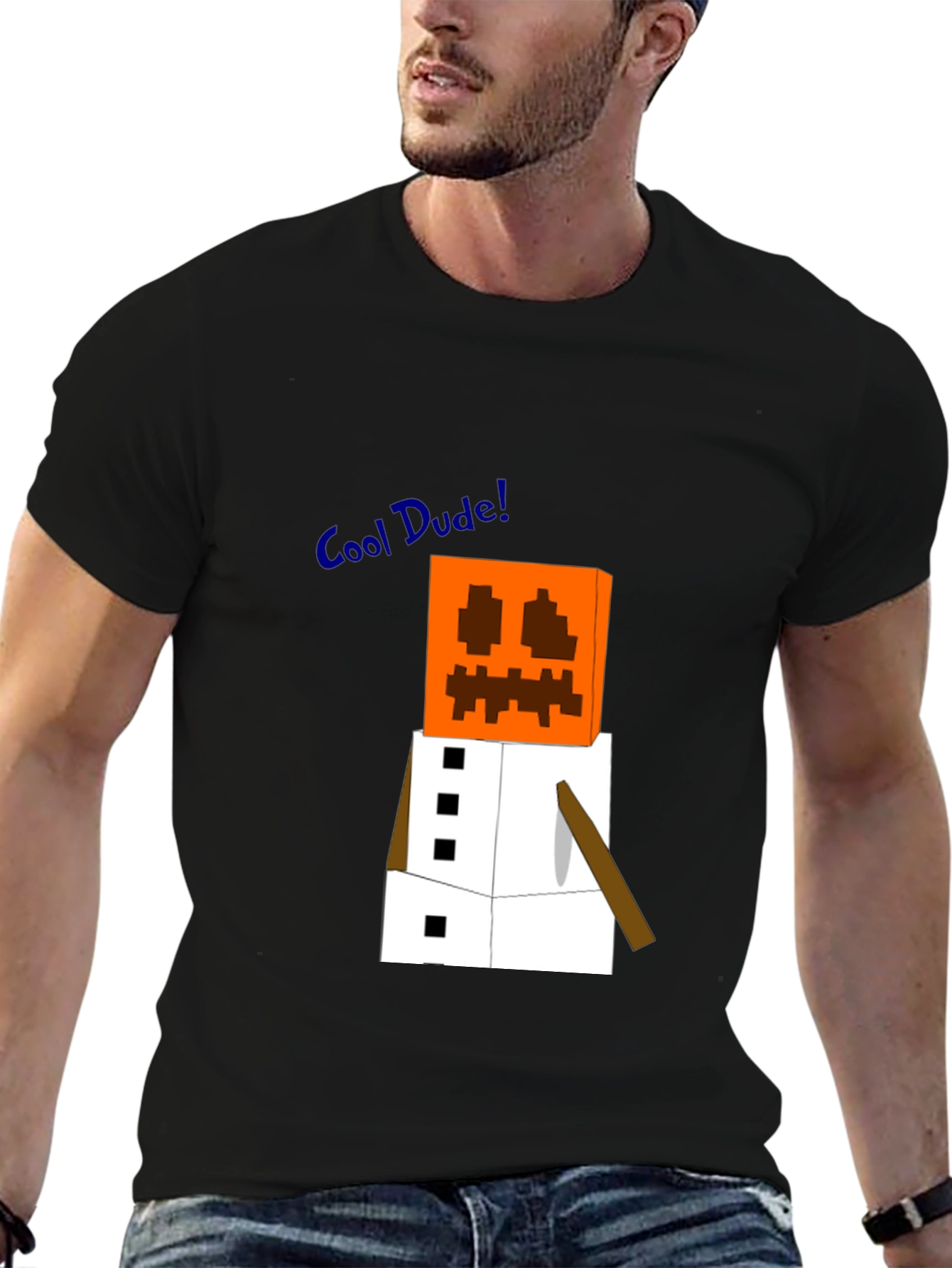 Minecraft Snow Golem Black T-Shirt - Cool Dude Style!