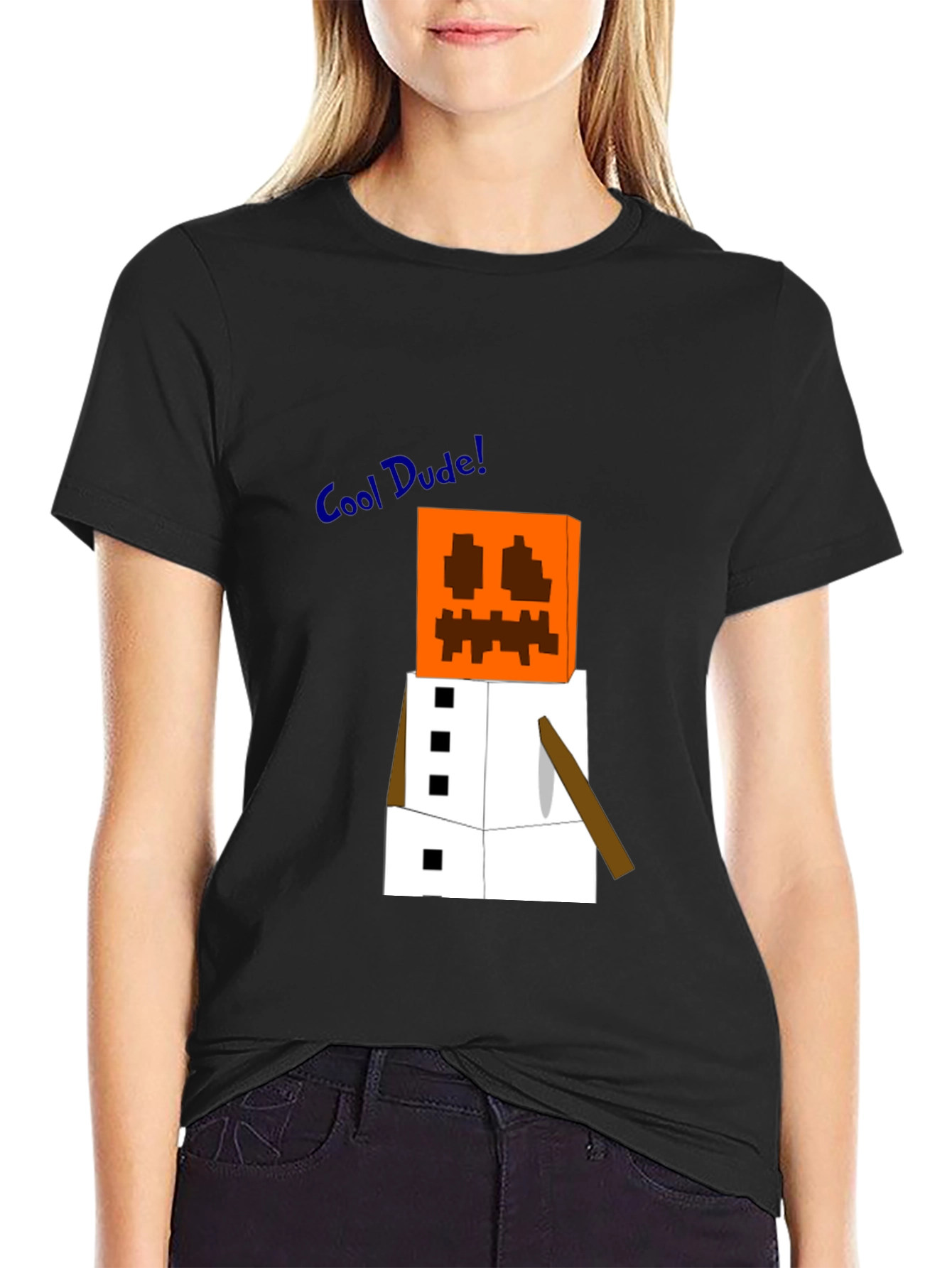 Minecraft Snow Golem Black T-Shirt - Cool Dude Style!