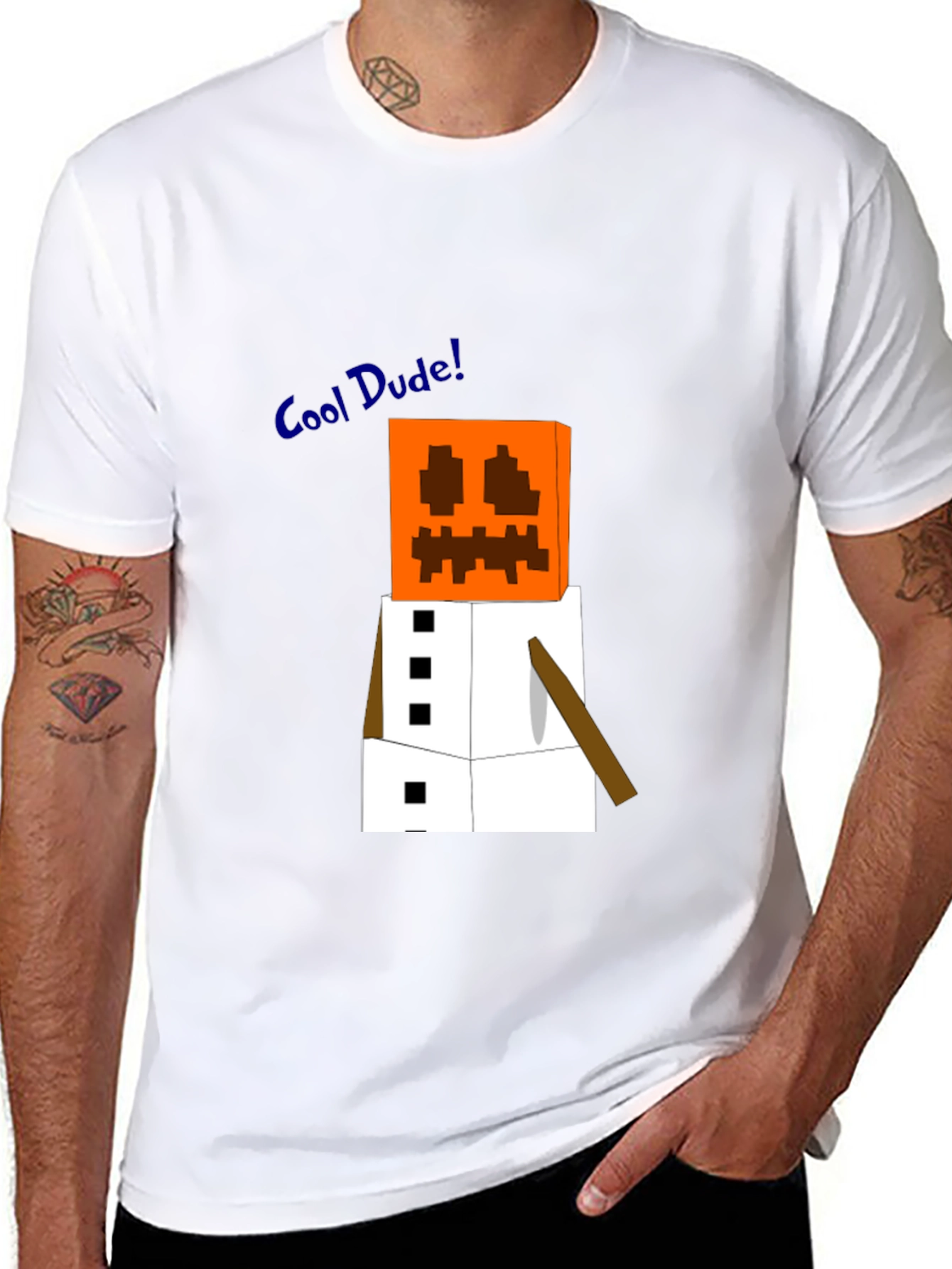 Minecraft Snow Golem Black T-Shirt - Cool Dude Style!