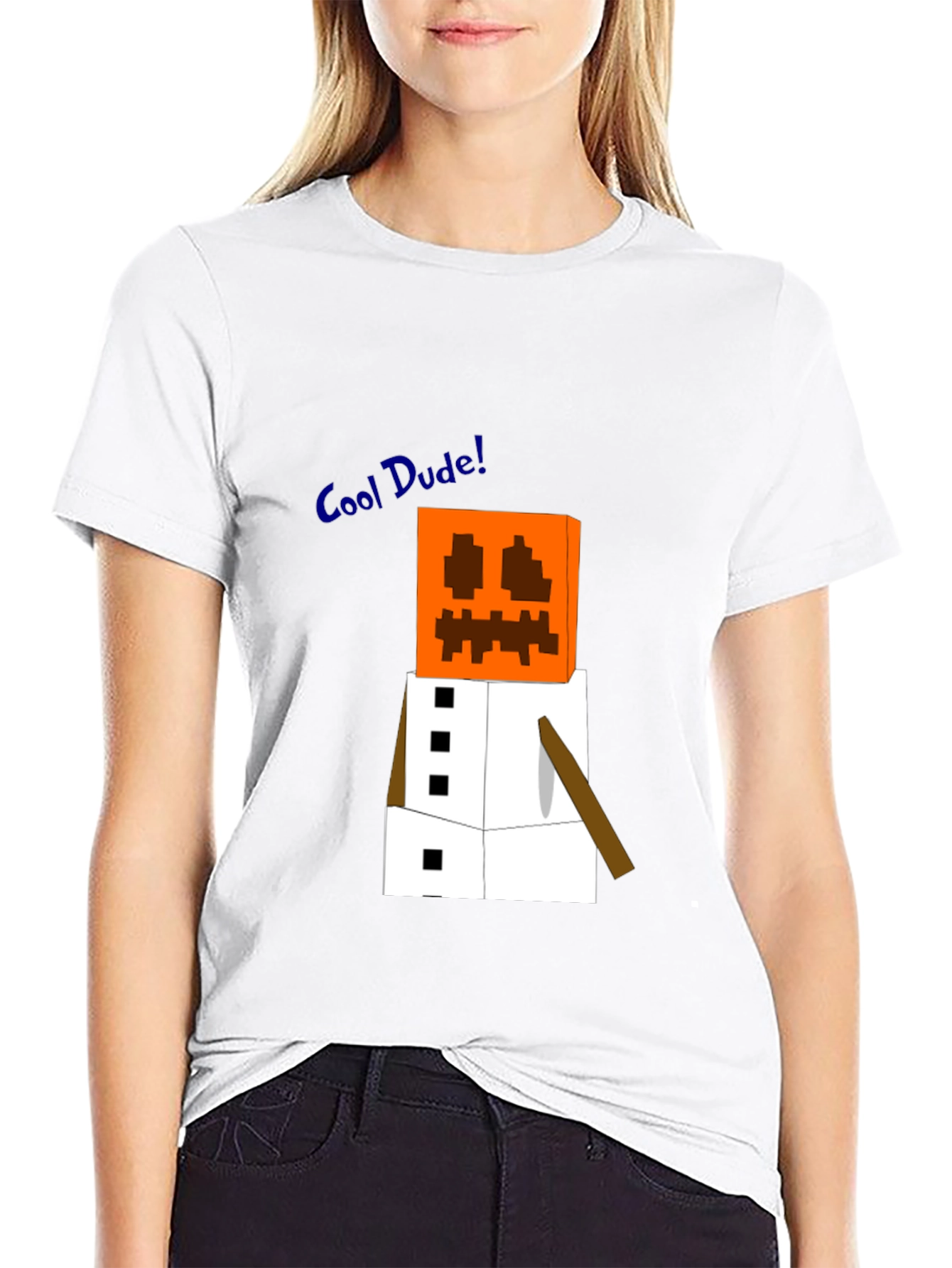 Minecraft Snow Golem Black T-Shirt - Cool Dude Style!