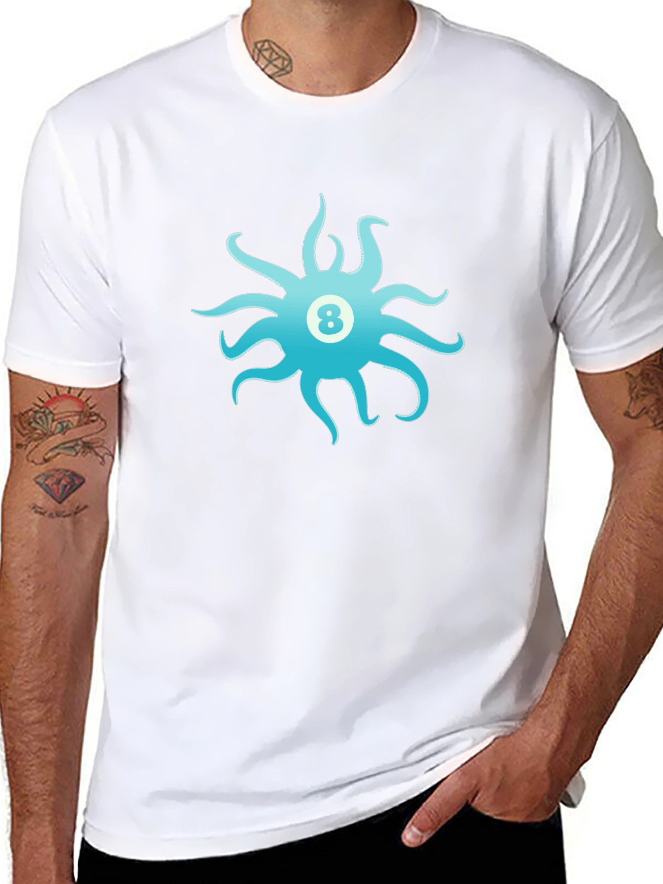 Eight Ball Octopus Graphic Tee - Black