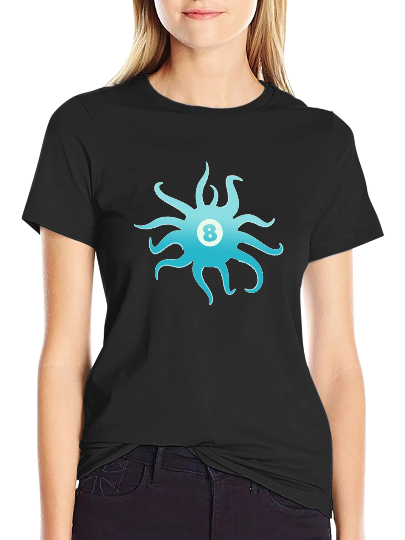 Eight Ball Octopus Graphic Tee - Black