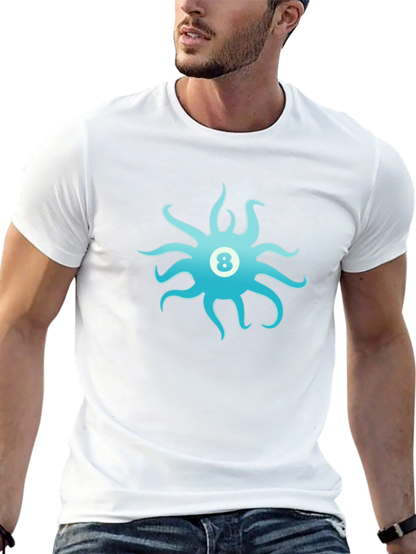 Eight Ball Octopus Graphic Tee - Black