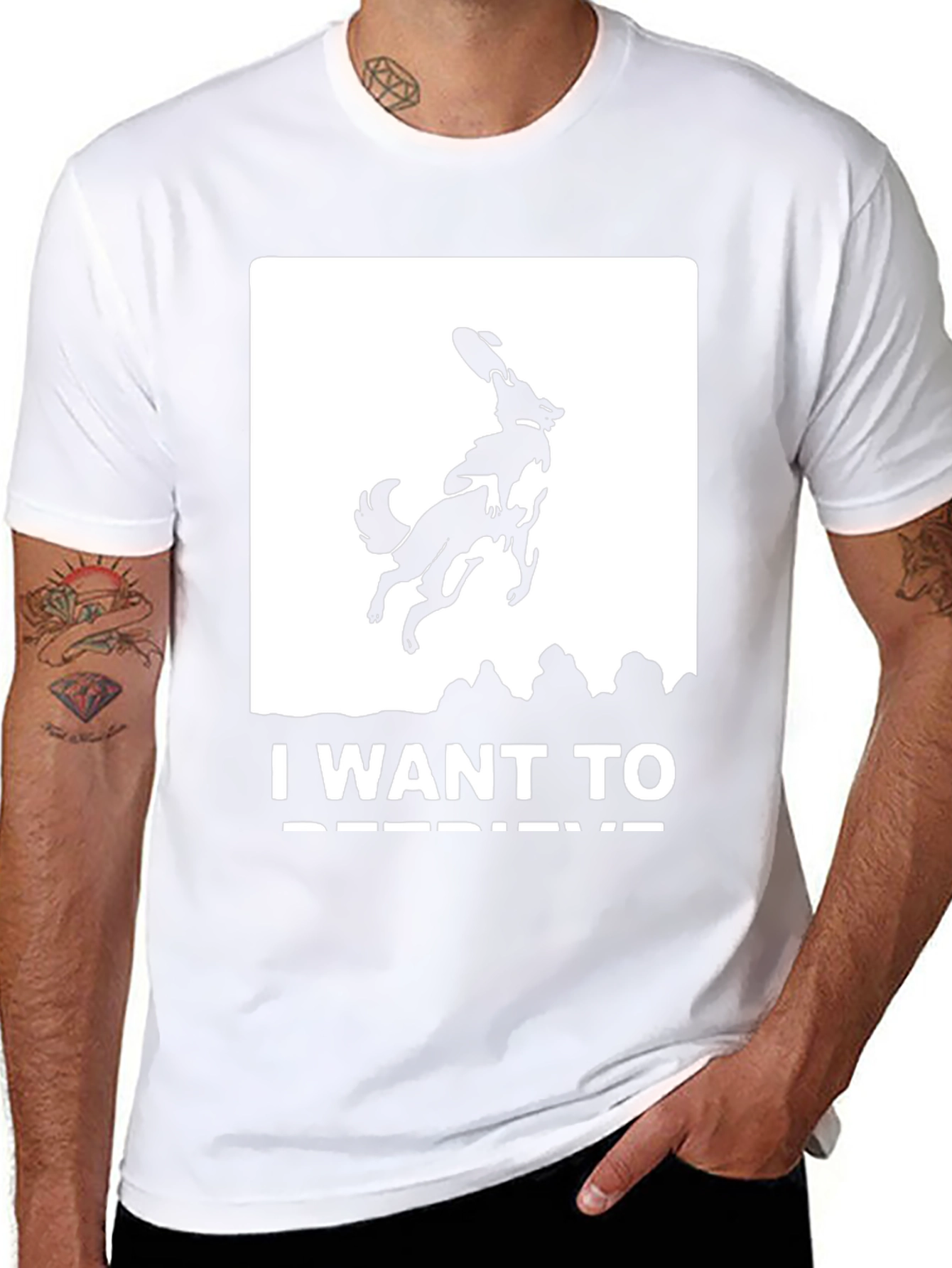 Frisbee Dog Graphic T-Shirt - I Want To Retrieve