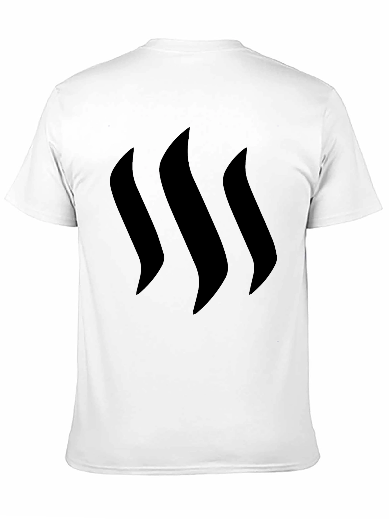 Minimalist Black Tee with Curved Stripes