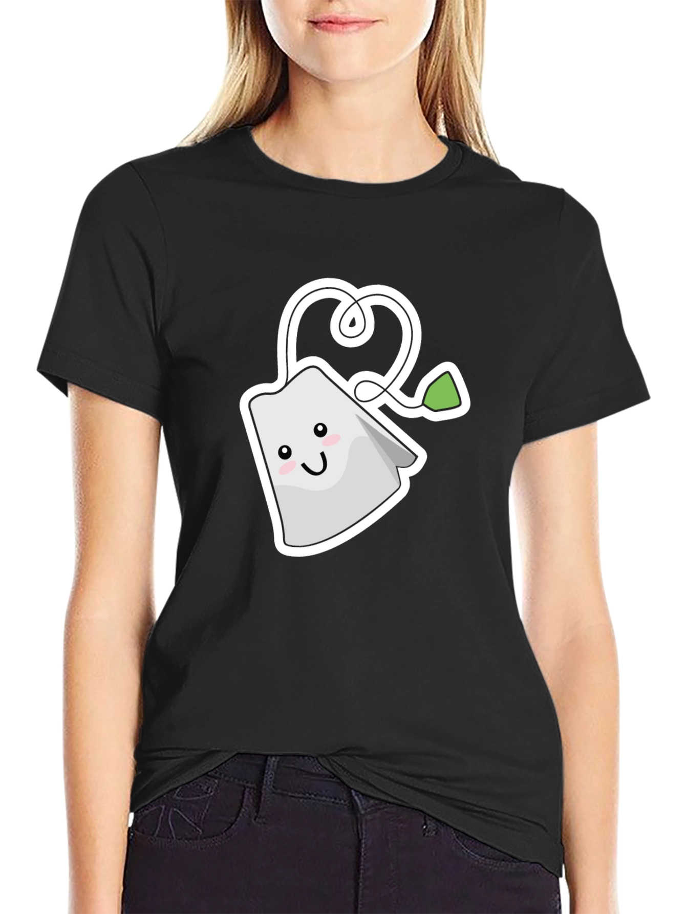 Cute Kawaii Teabag T-Shirt - Black Graphic Tee