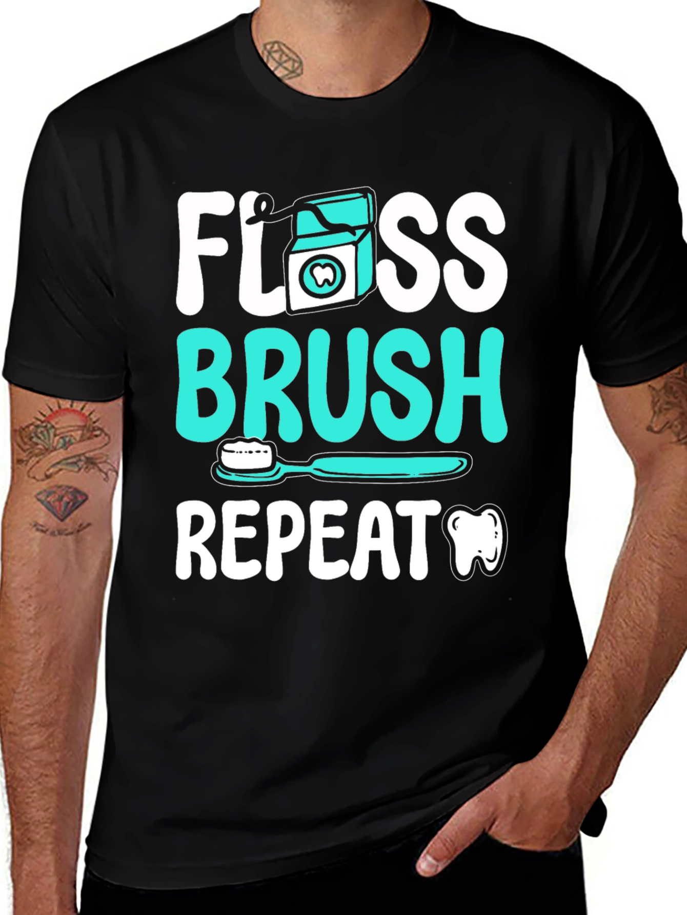 Floss Brush Repeat Graphic Tee