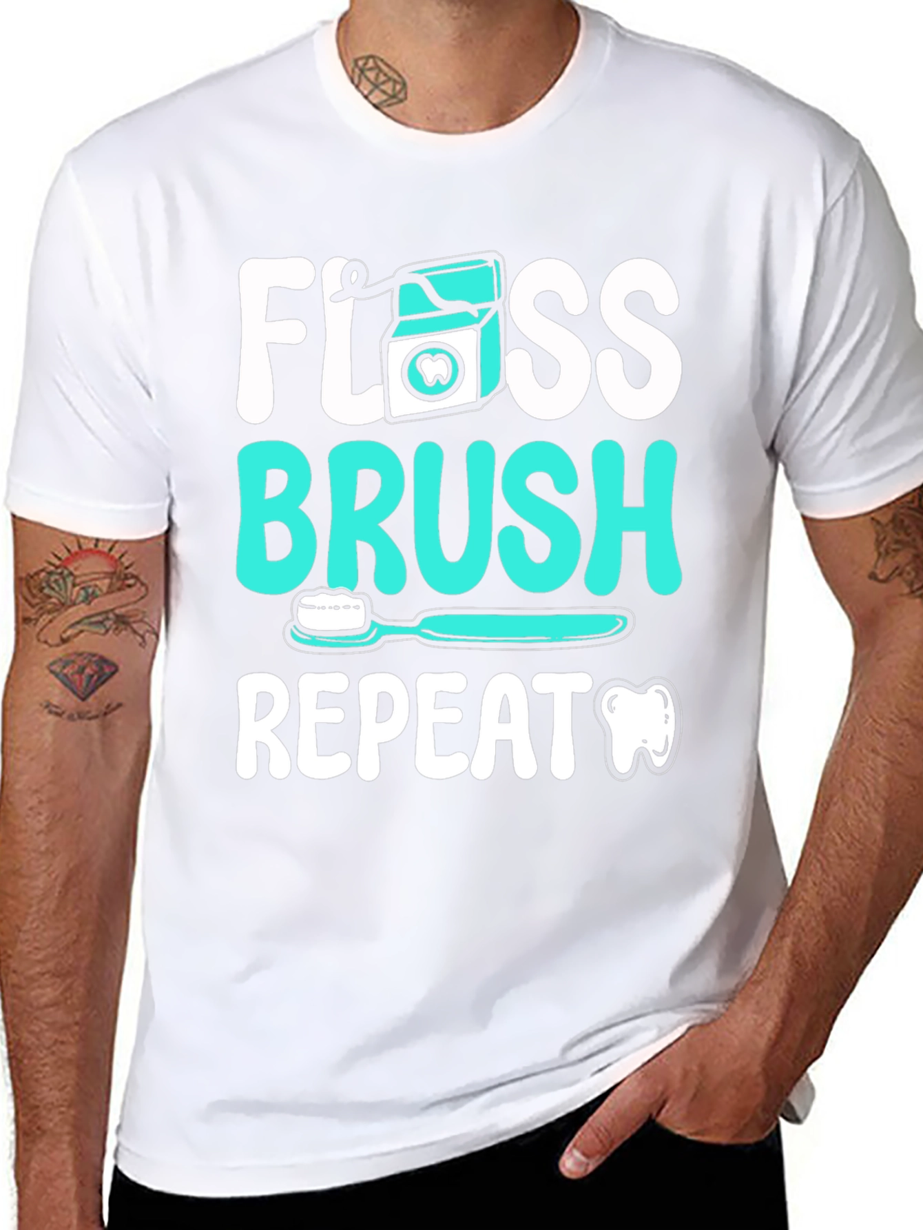 Floss Brush Repeat Graphic Tee