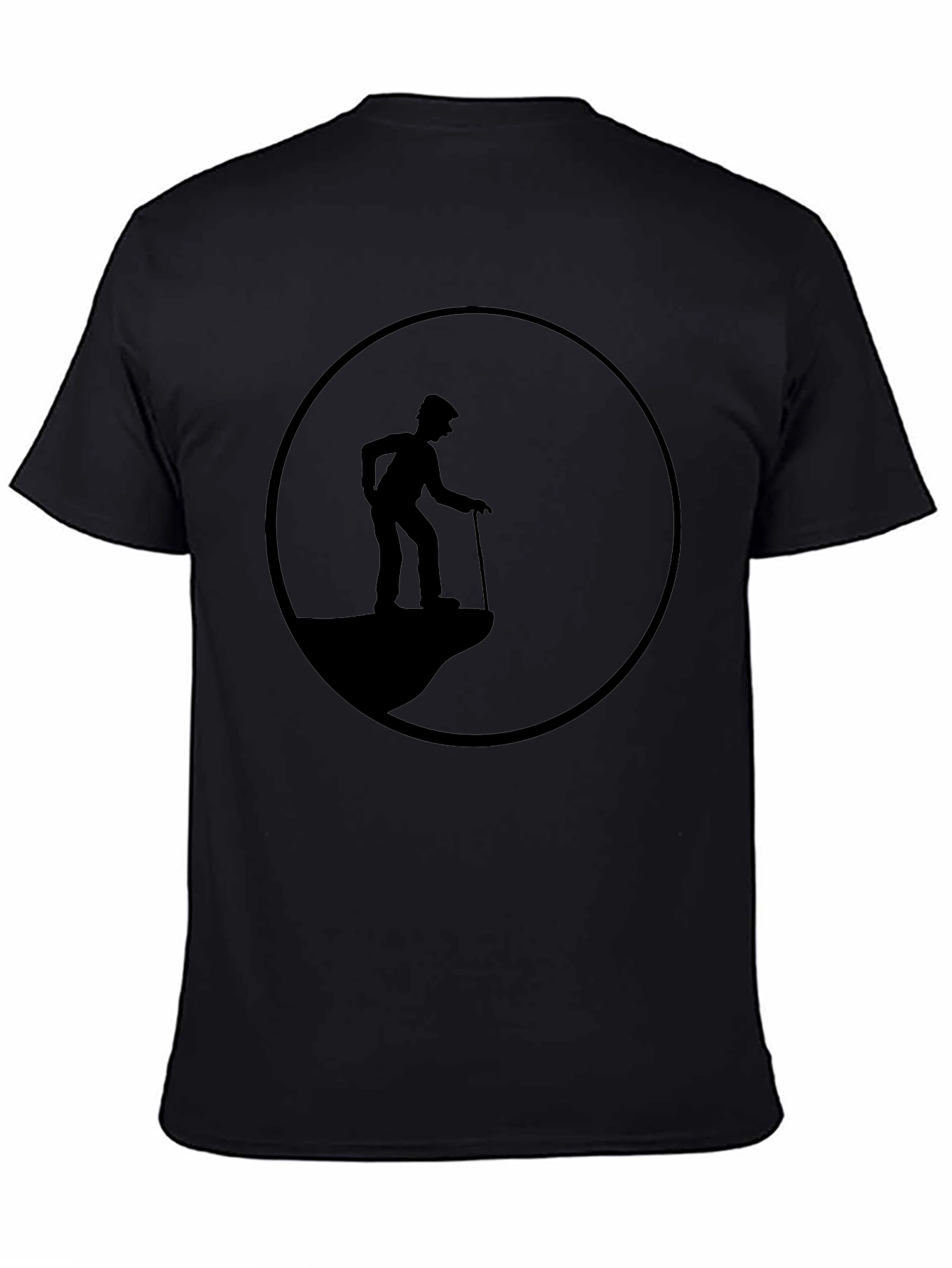 Old Man on Cliff T-Shirt - Silhouette Design
