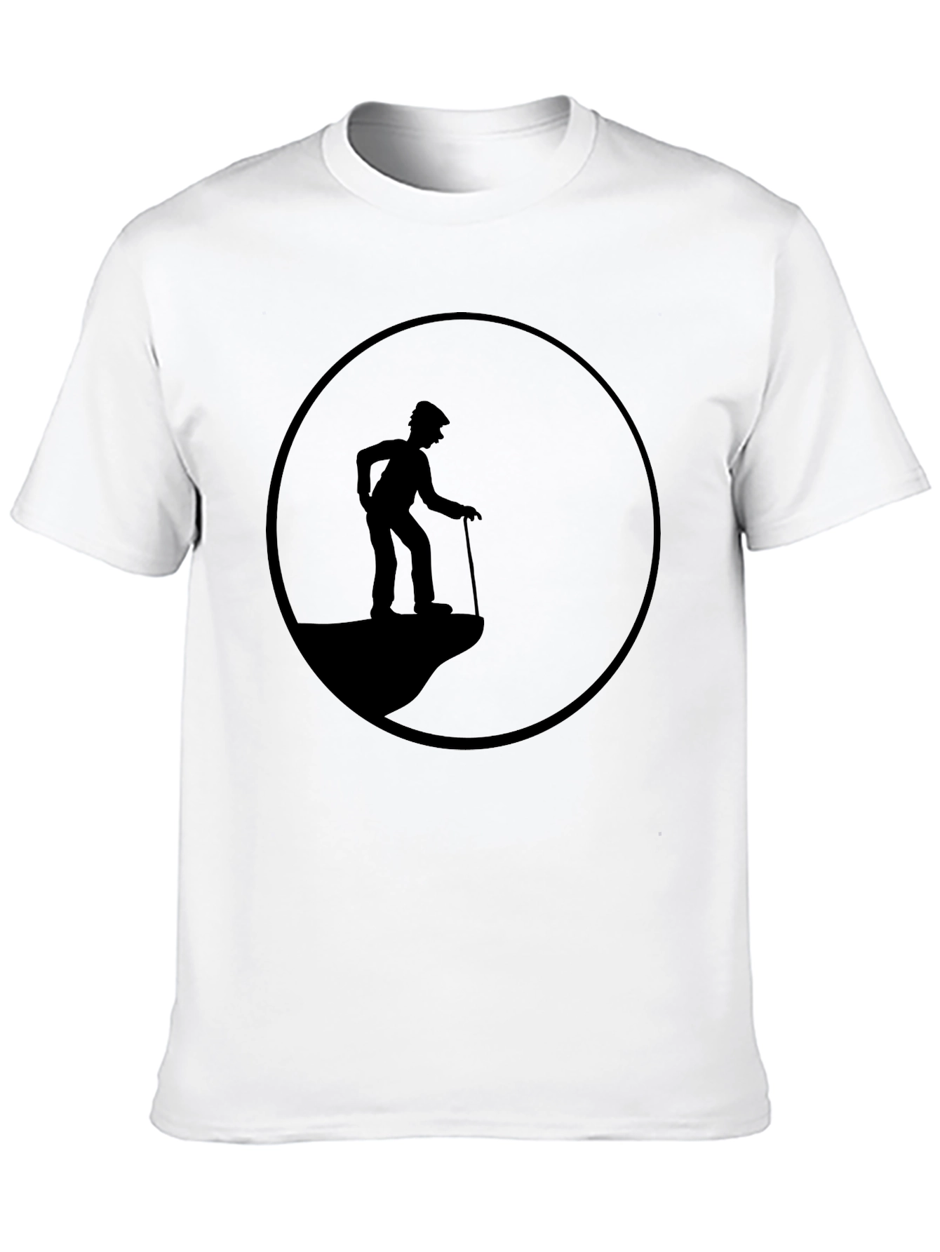 Old Man on Cliff T-Shirt - Silhouette Design