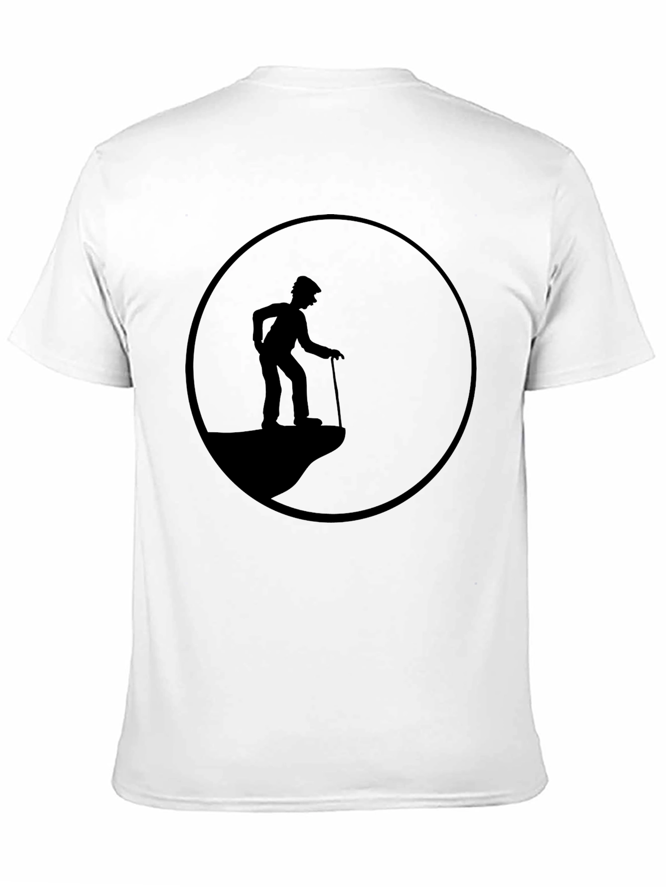 Old Man on Cliff T-Shirt - Silhouette Design