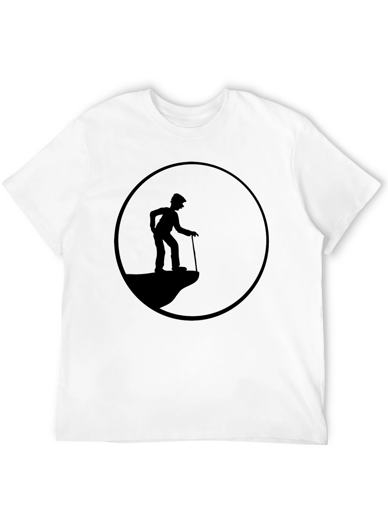 Old Man on Cliff T-Shirt - Silhouette Design