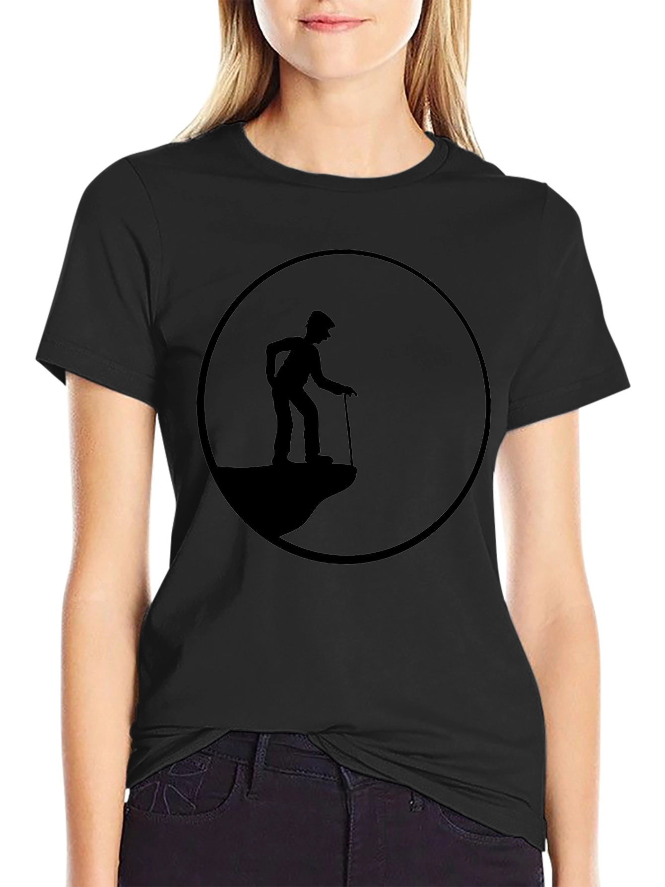 Old Man on Cliff T-Shirt - Silhouette Design