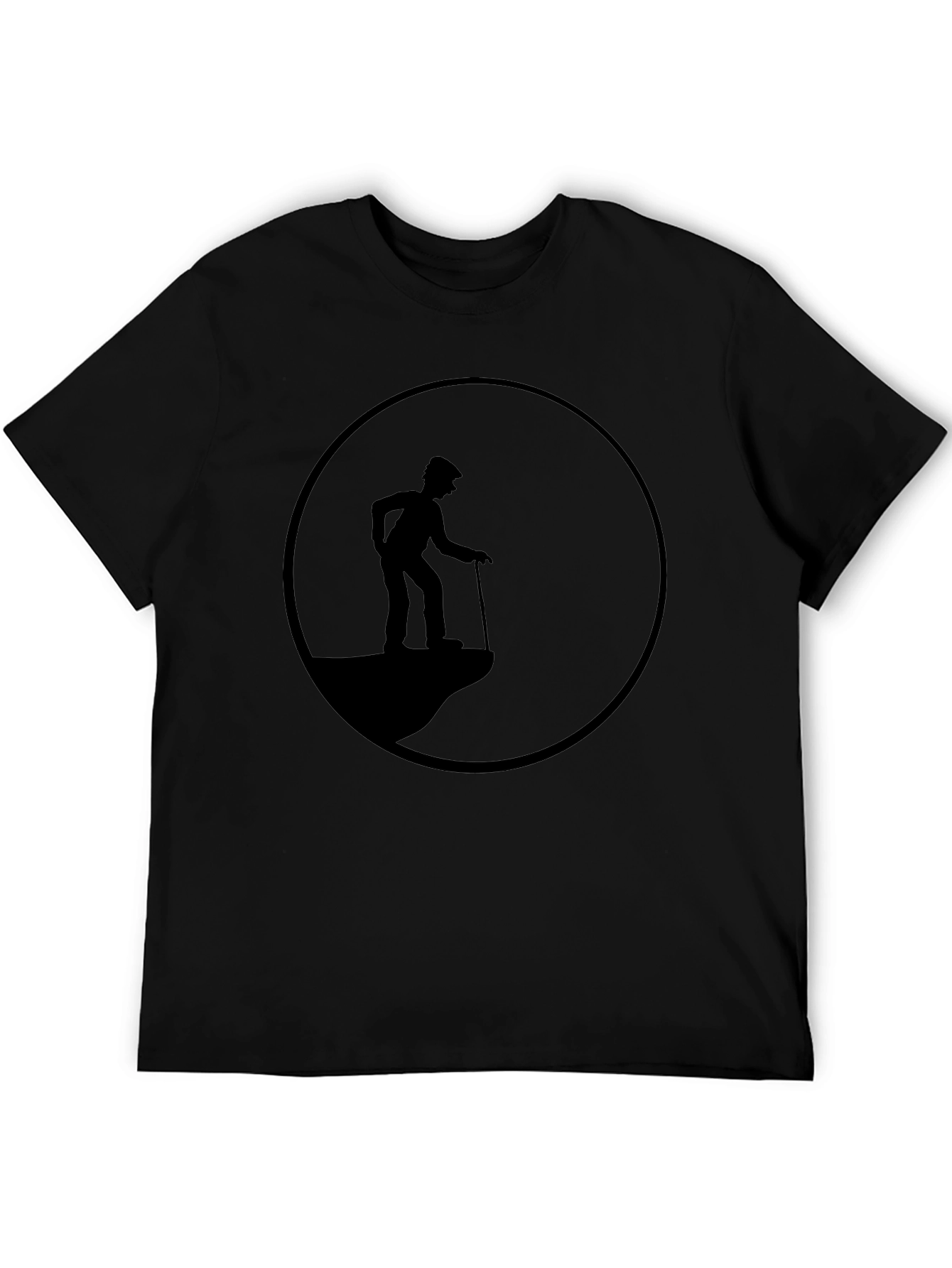 Old Man on Cliff T-Shirt - Silhouette Design