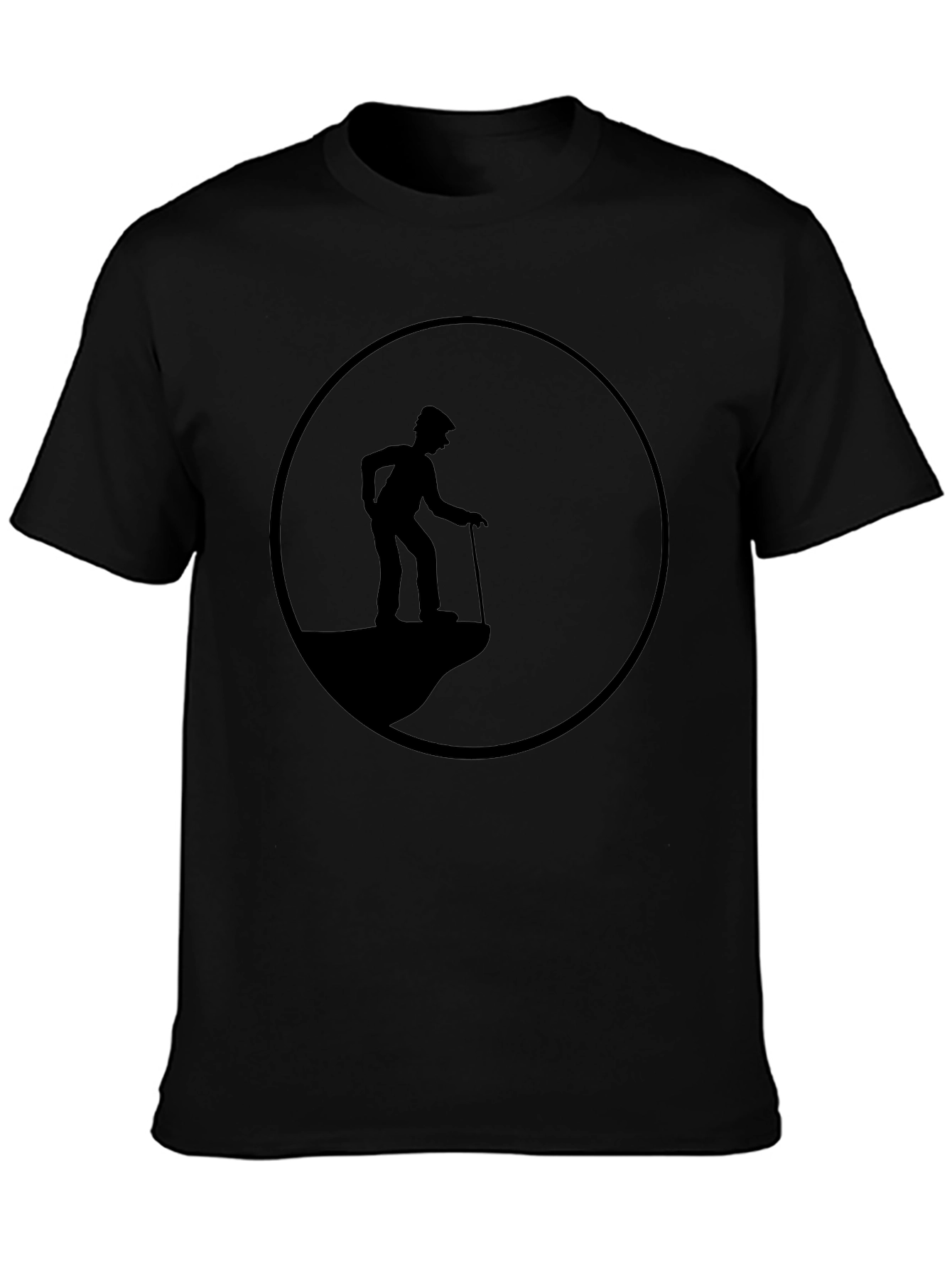 Old Man on Cliff T-Shirt - Silhouette Design