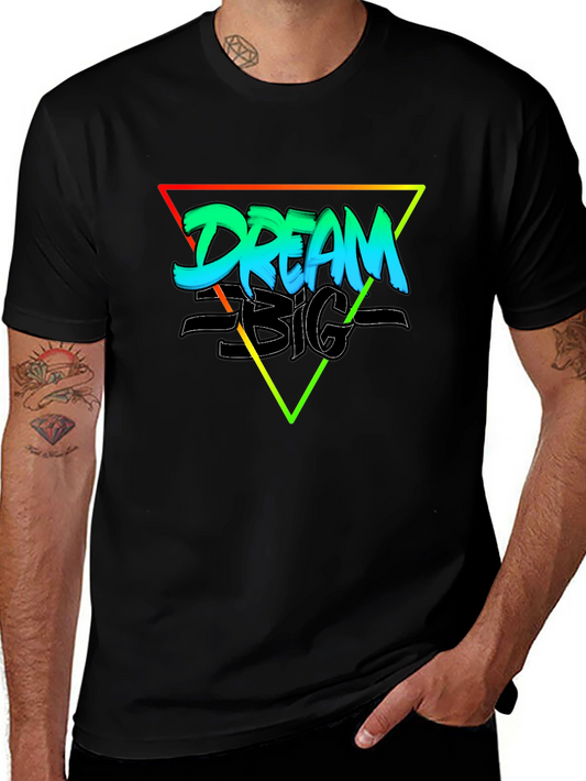 Dream Big Graphic T-Shirt - Black - Casual Cotton Tee