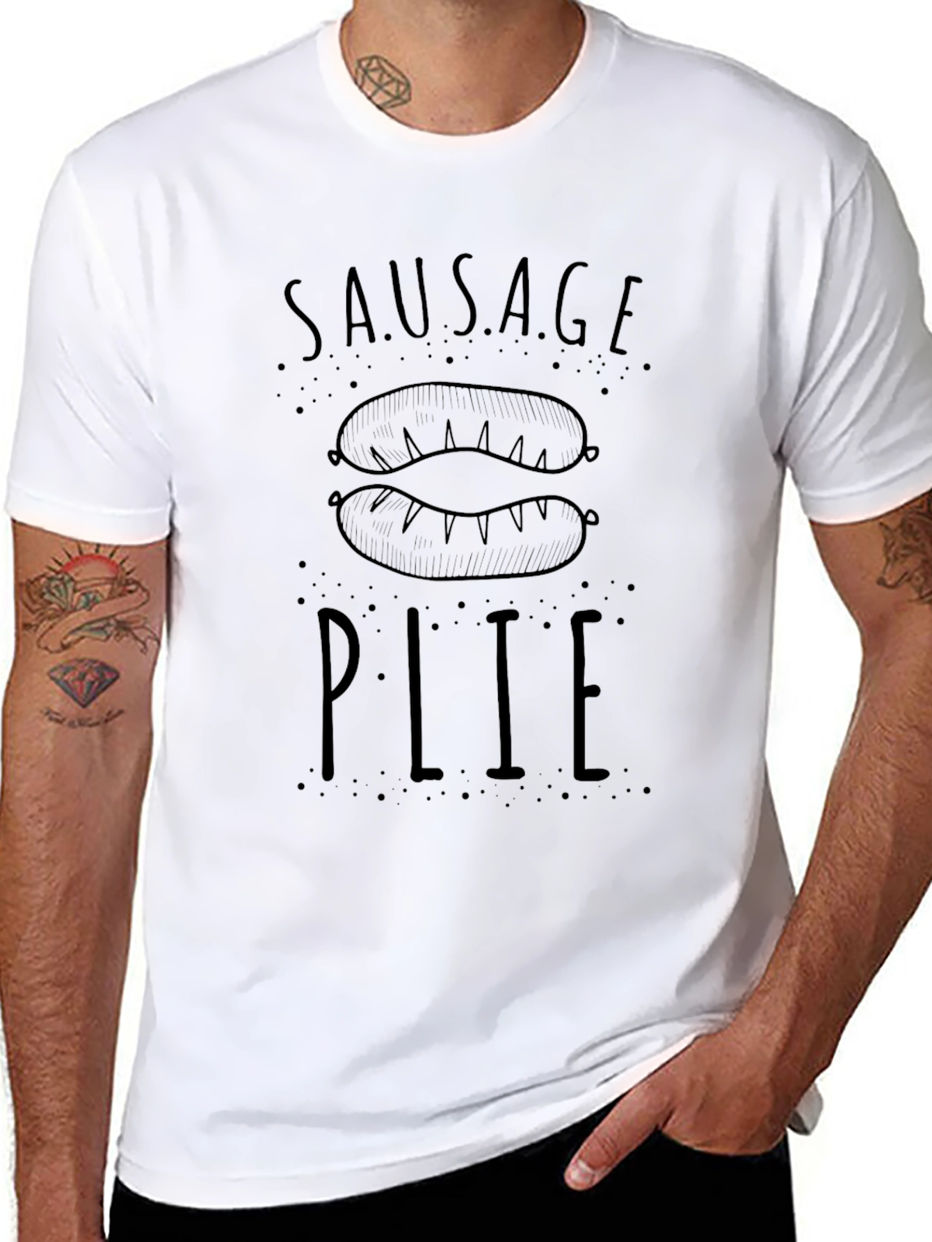 Sausage Plie Black Graphic T-Shirt