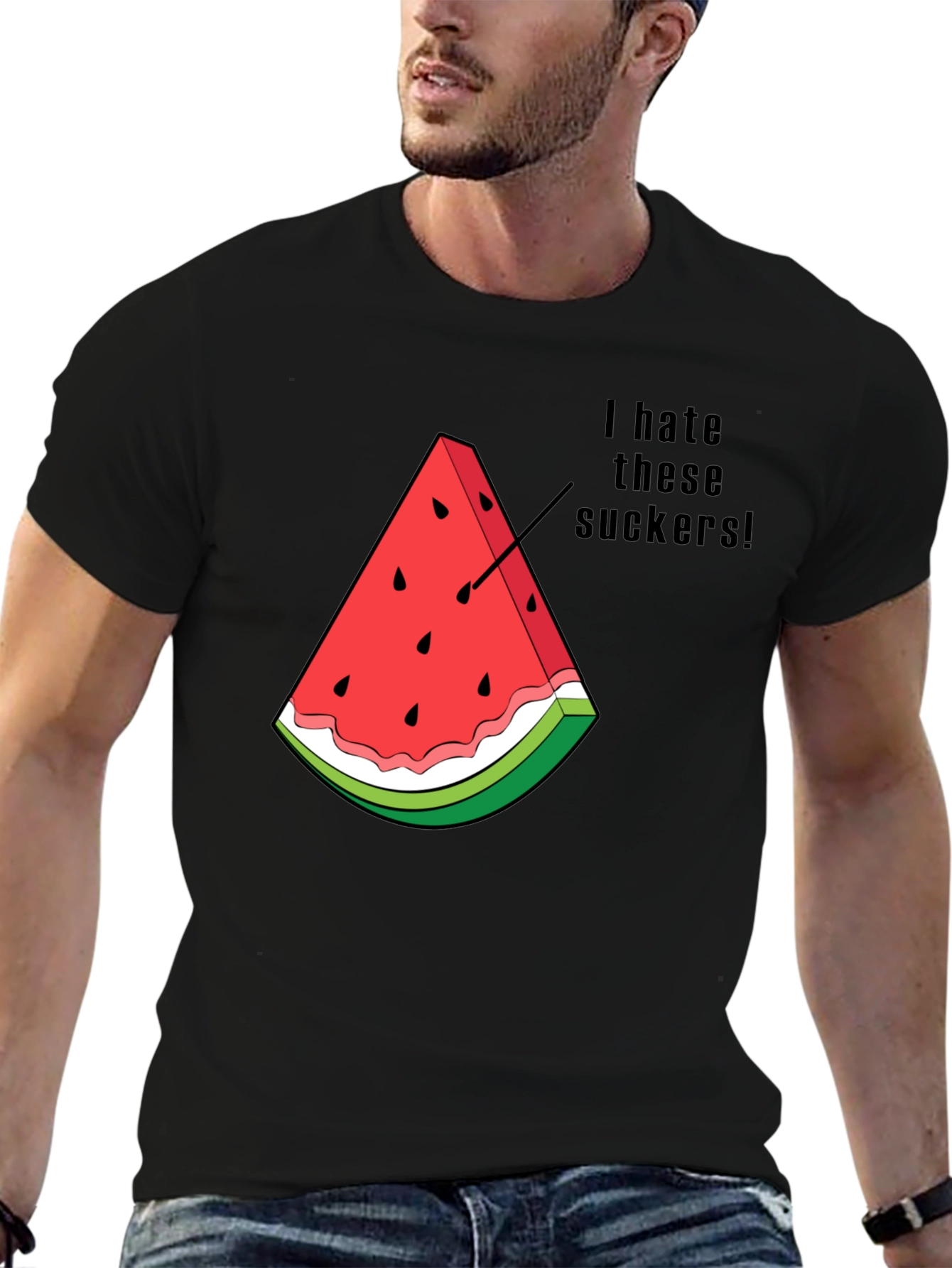 I Hate These Suckers Watermelon Graphic T-Shirt