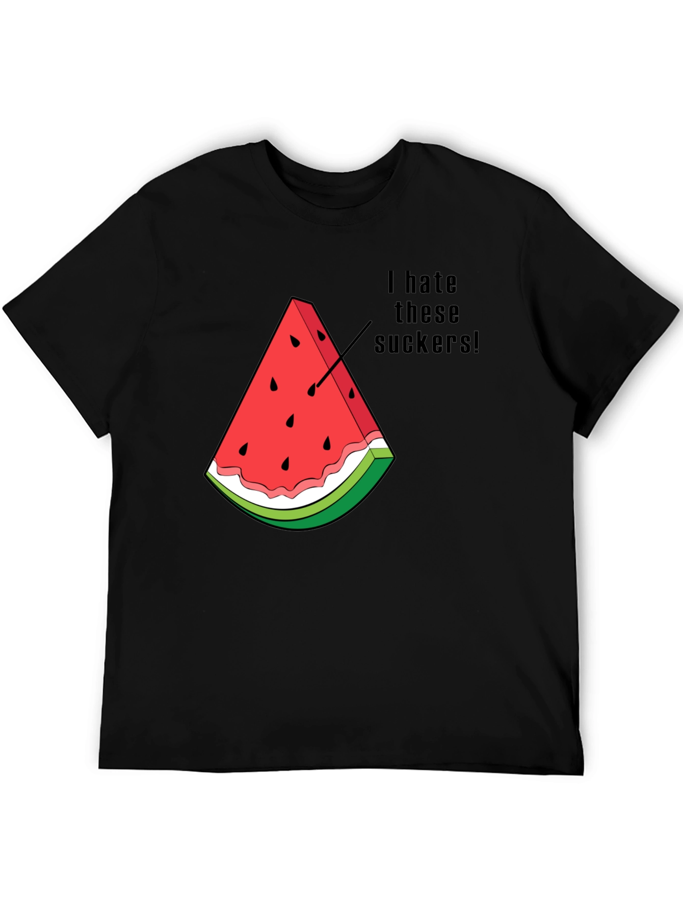 I Hate These Suckers Watermelon Graphic T-Shirt