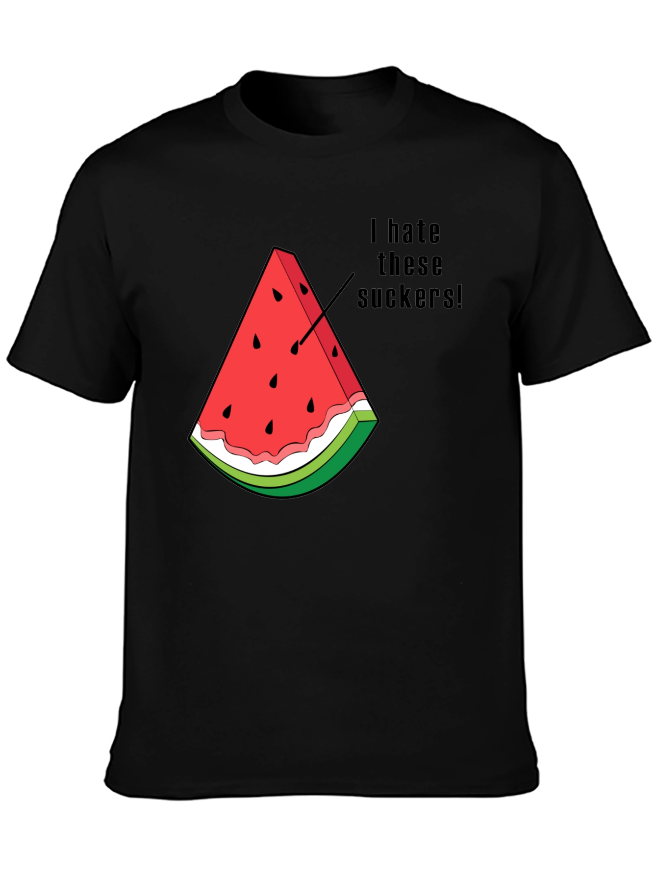 I Hate These Suckers Watermelon Graphic T-Shirt