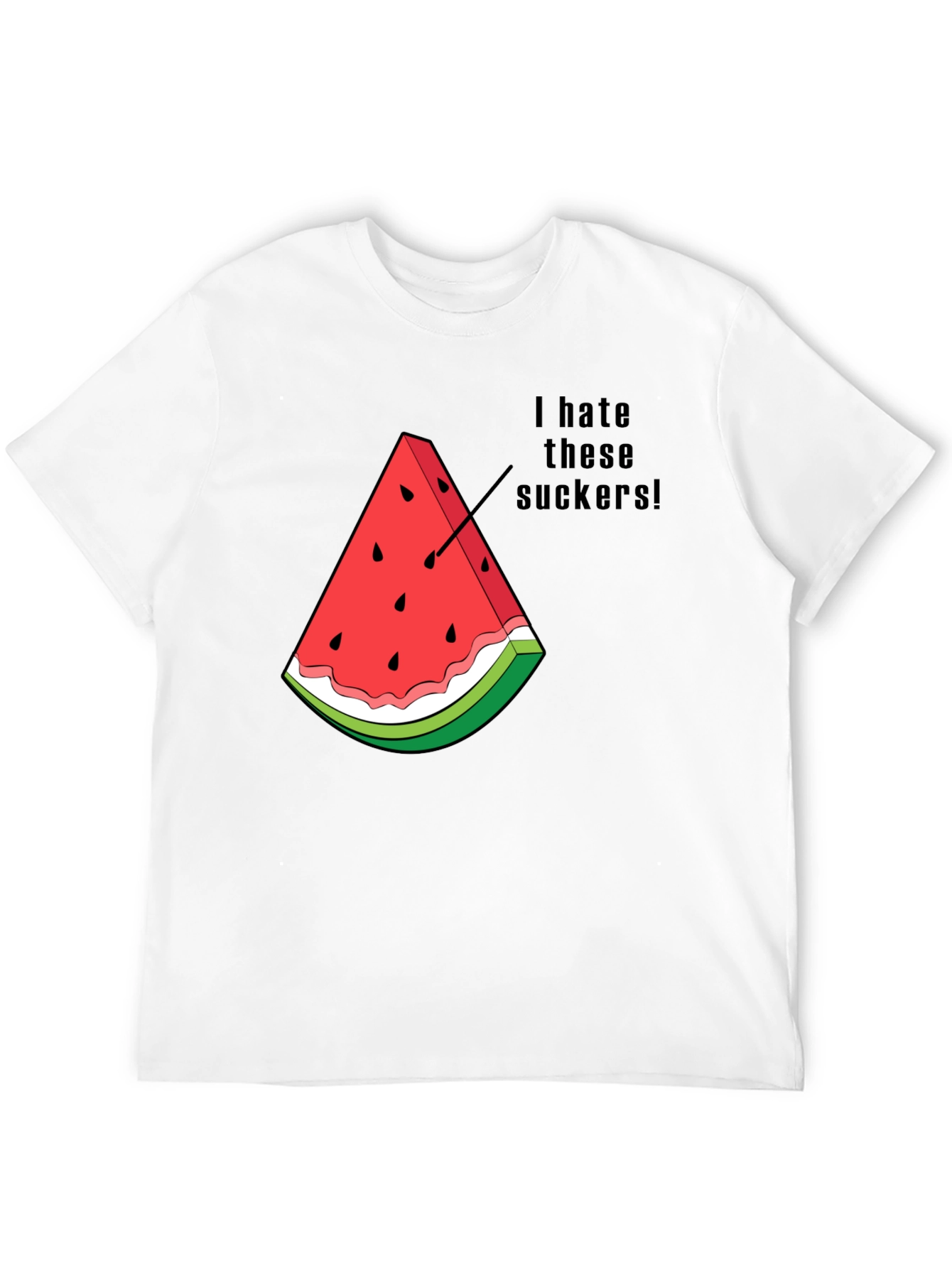 I Hate These Suckers Watermelon Graphic T-Shirt