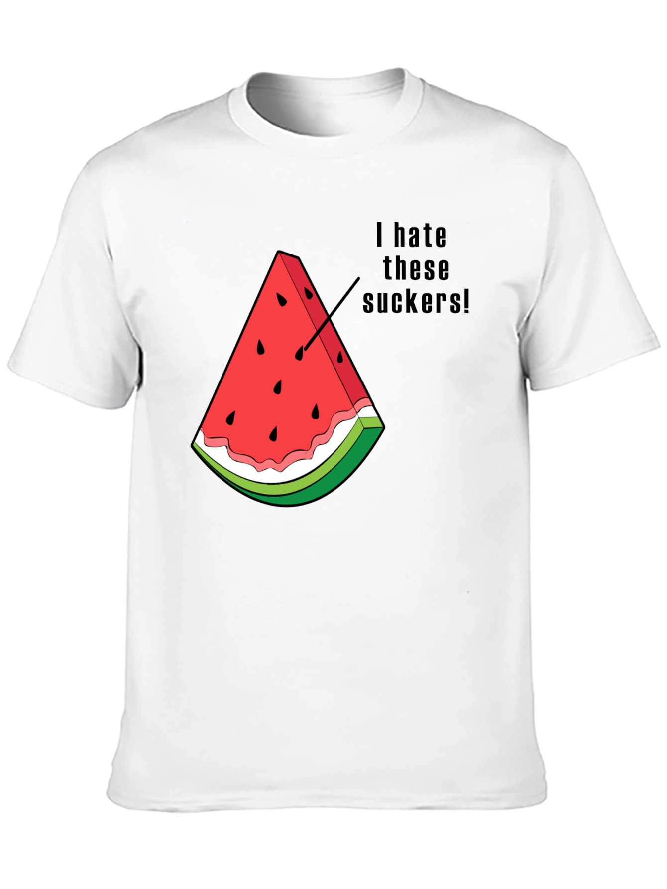 I Hate These Suckers Watermelon Graphic T-Shirt