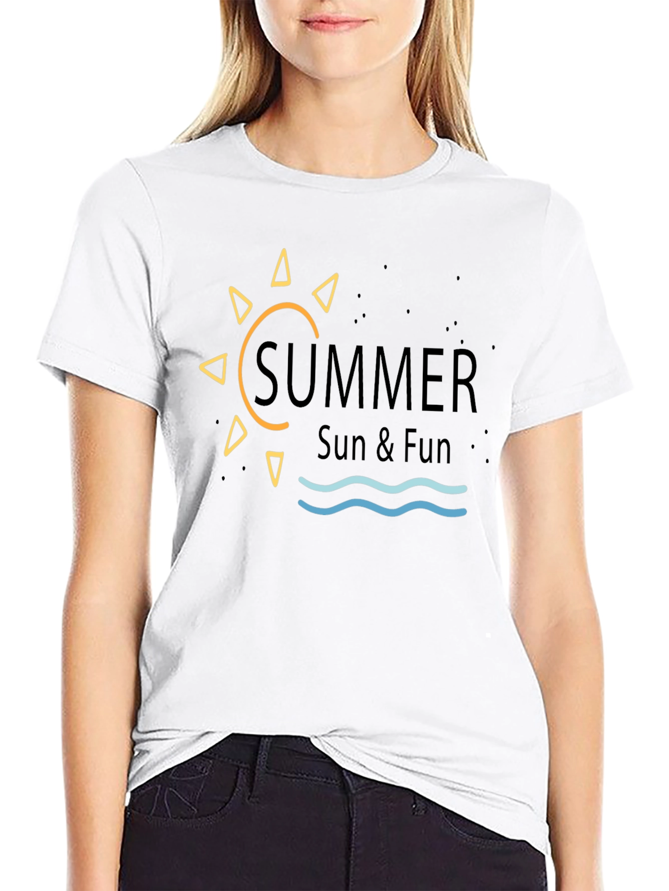 Summer Sun & Fun Graphic Tee - Black