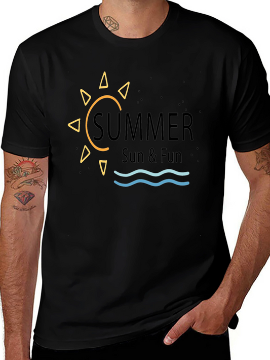 Summer Sun & Fun Graphic Tee - Black