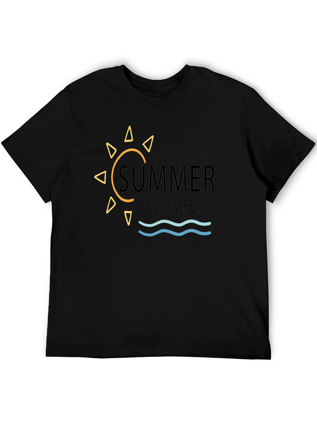 Summer Sun & Fun Graphic Tee - Black