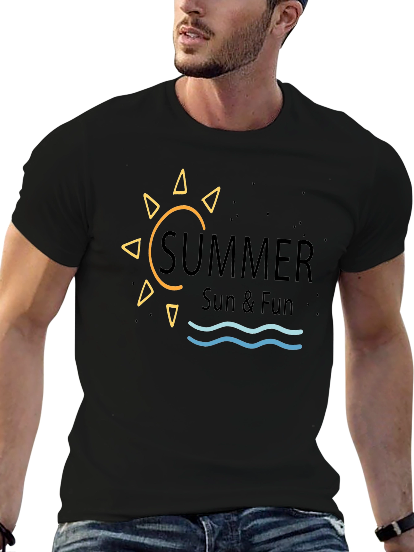 Summer Sun & Fun Graphic Tee - Black