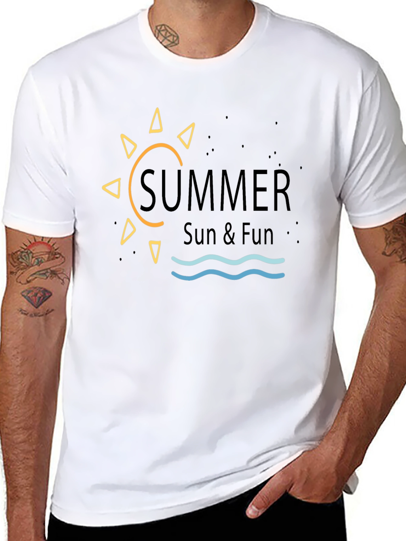 Summer Sun & Fun Graphic Tee - Black