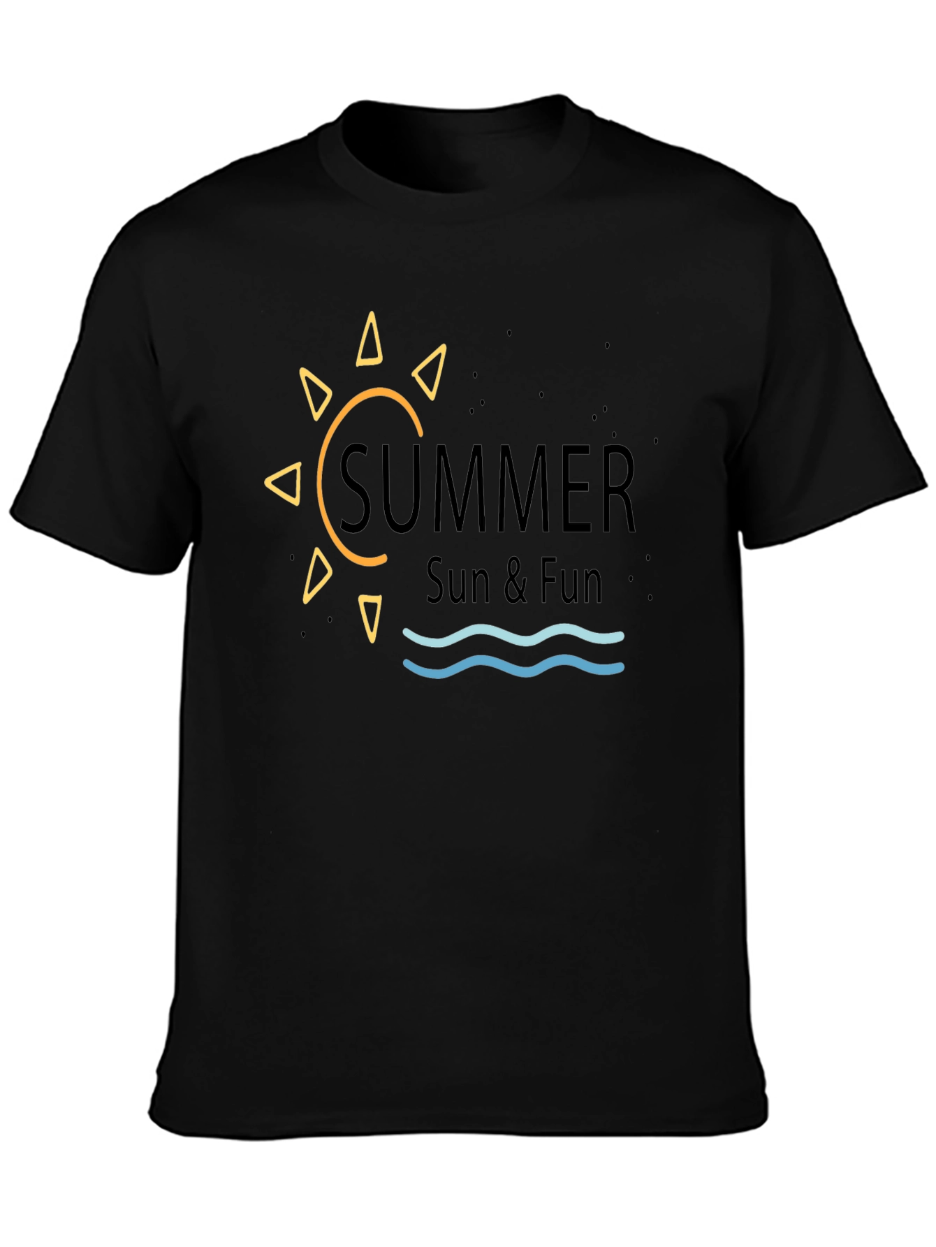 Summer Sun & Fun Graphic Tee - Black