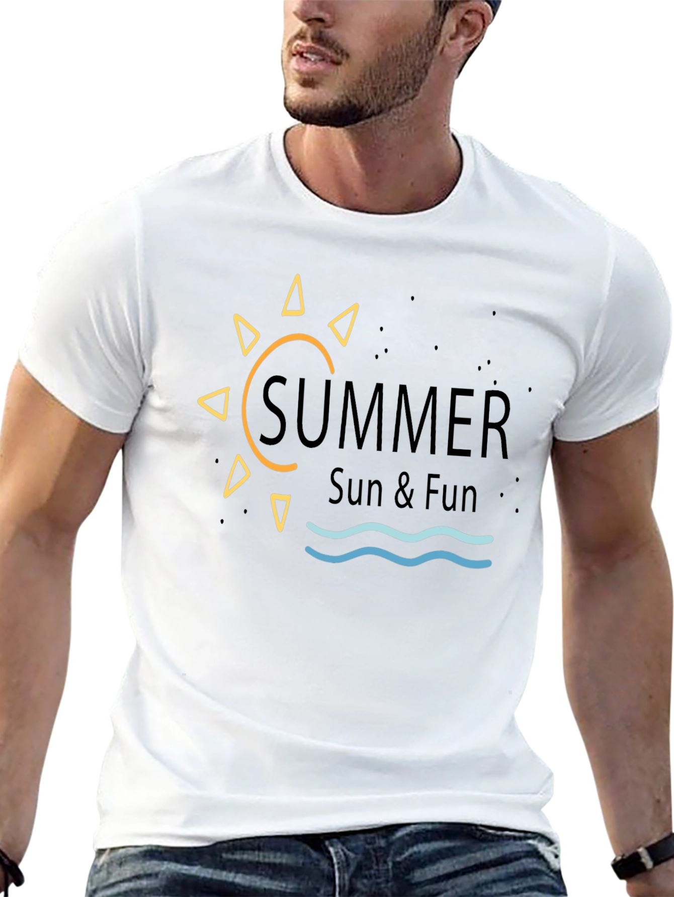 Summer Sun & Fun Graphic Tee - Black
