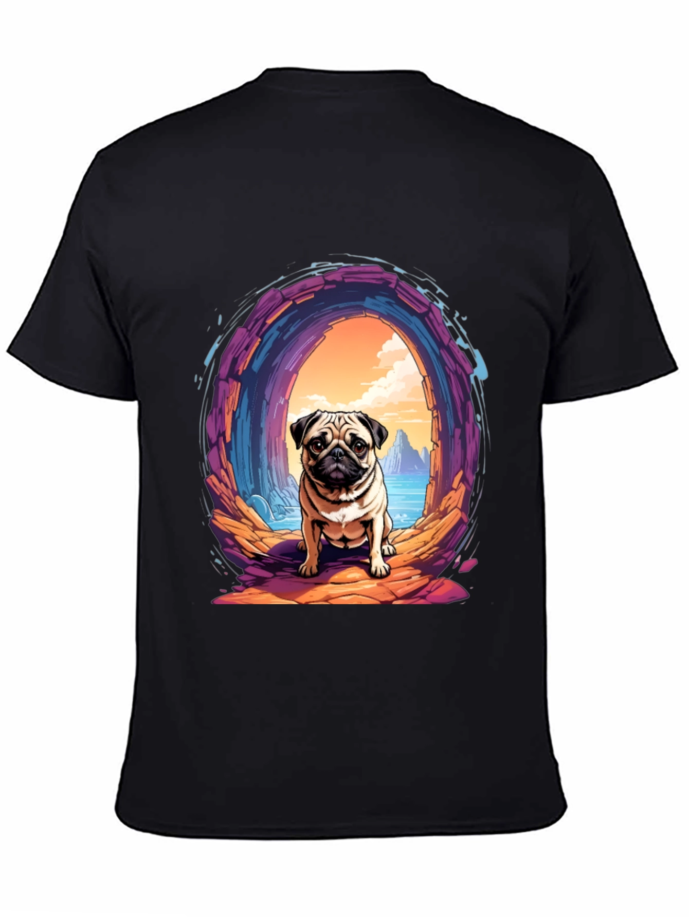 Pug Portal T-Shirt - Artistic Graphic Tee