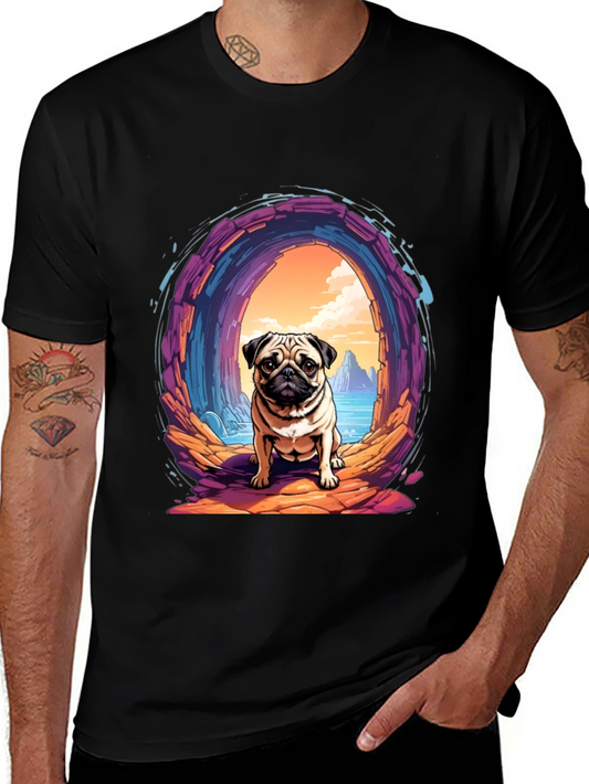 Pug Portal T-Shirt - Artistic Graphic Tee