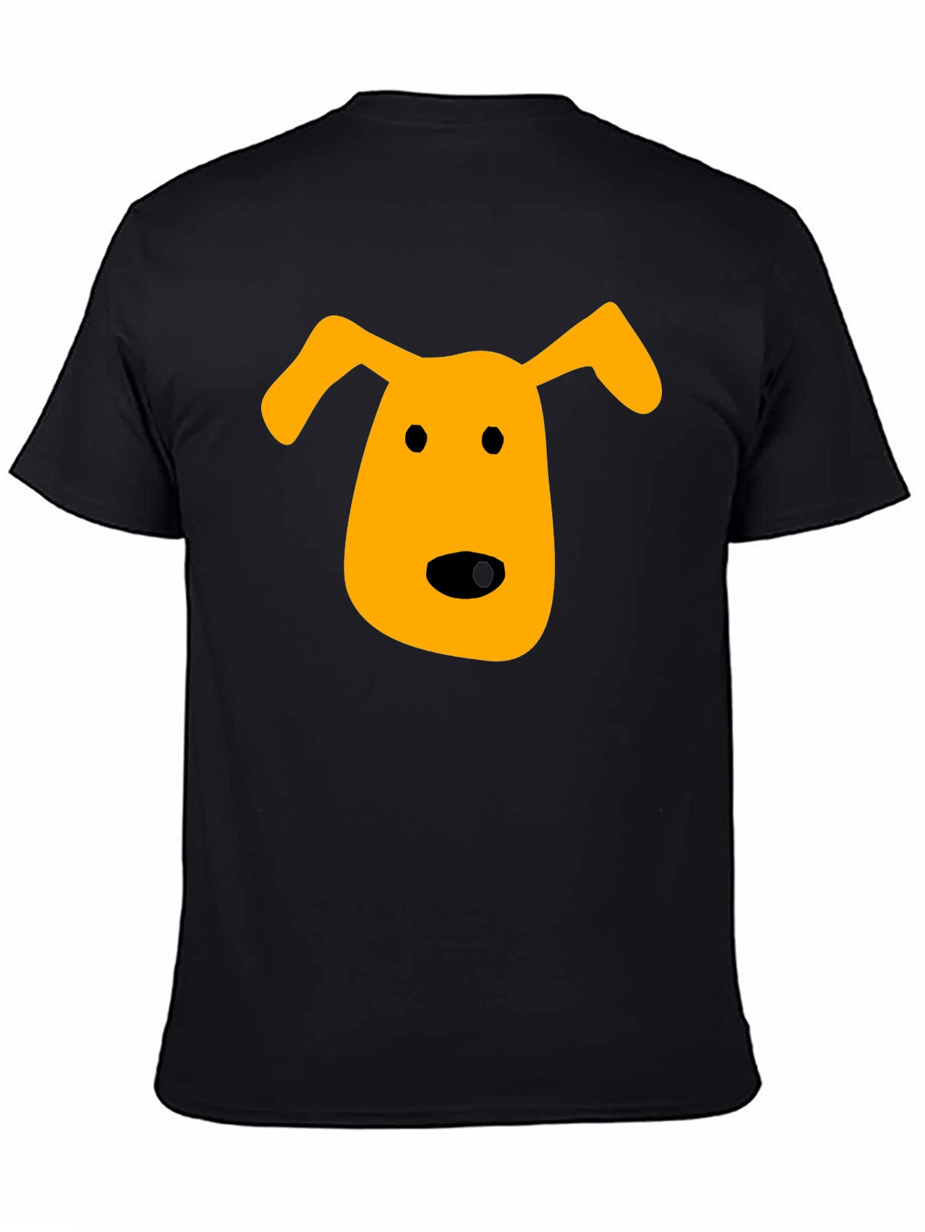 Dog Face Graphic Tee - Black Cotton T-Shirt