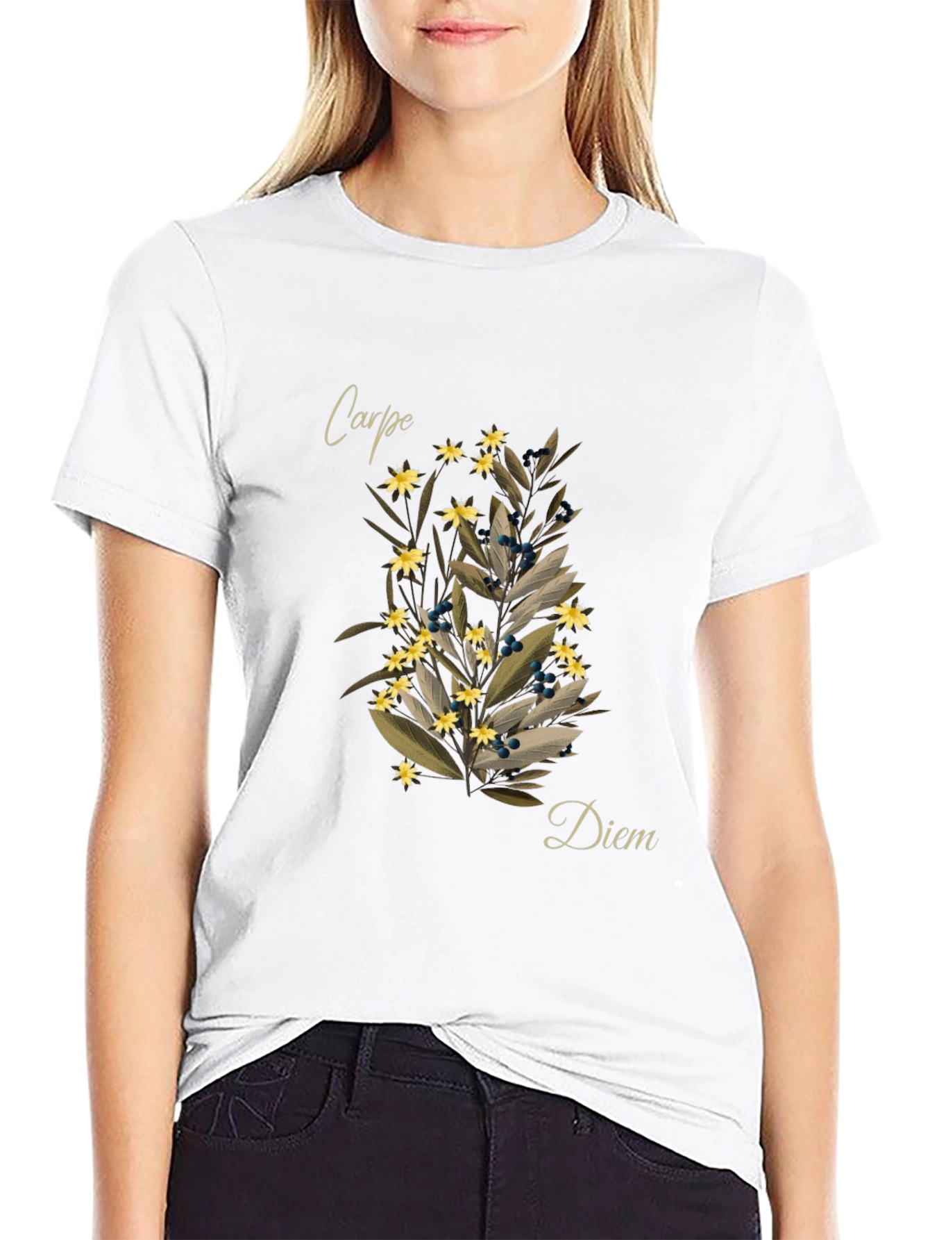 Carpe Diem Floral T-Shirt - Seize the Day