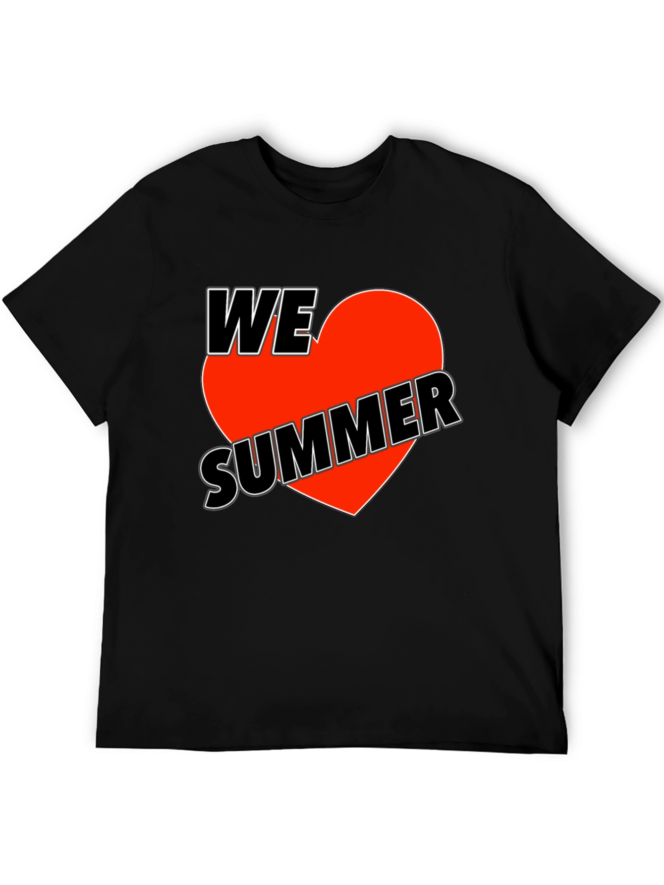 We Love Summer Graphic T-Shirt - Black