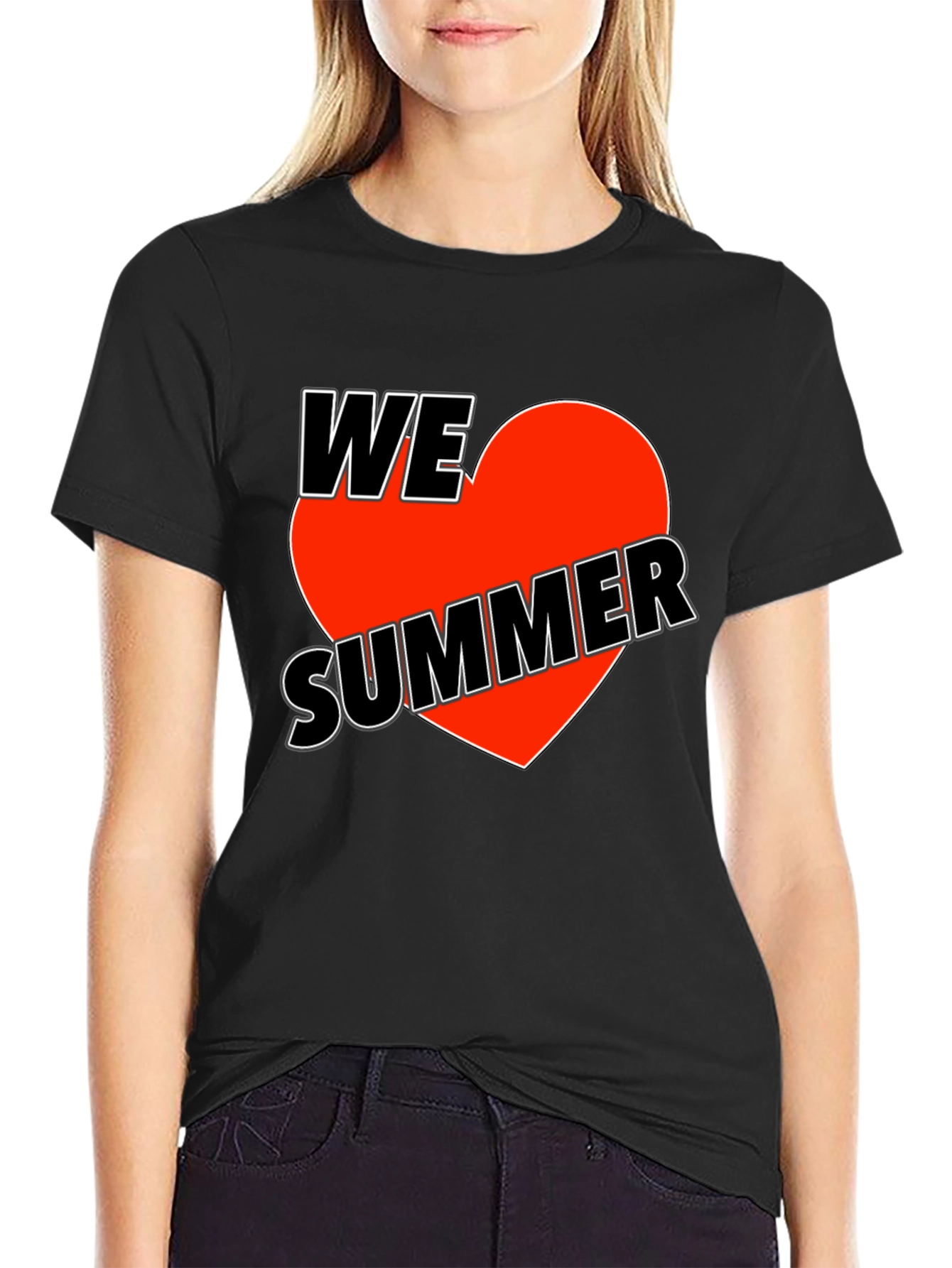We Love Summer Graphic T-Shirt - Black