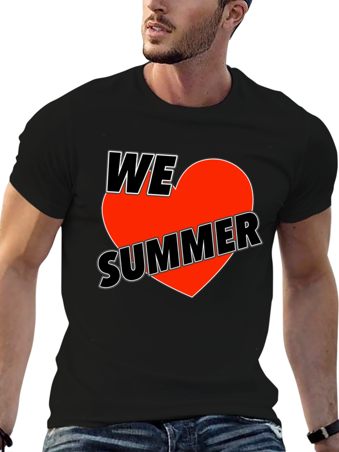 We Love Summer Graphic T-Shirt - Black