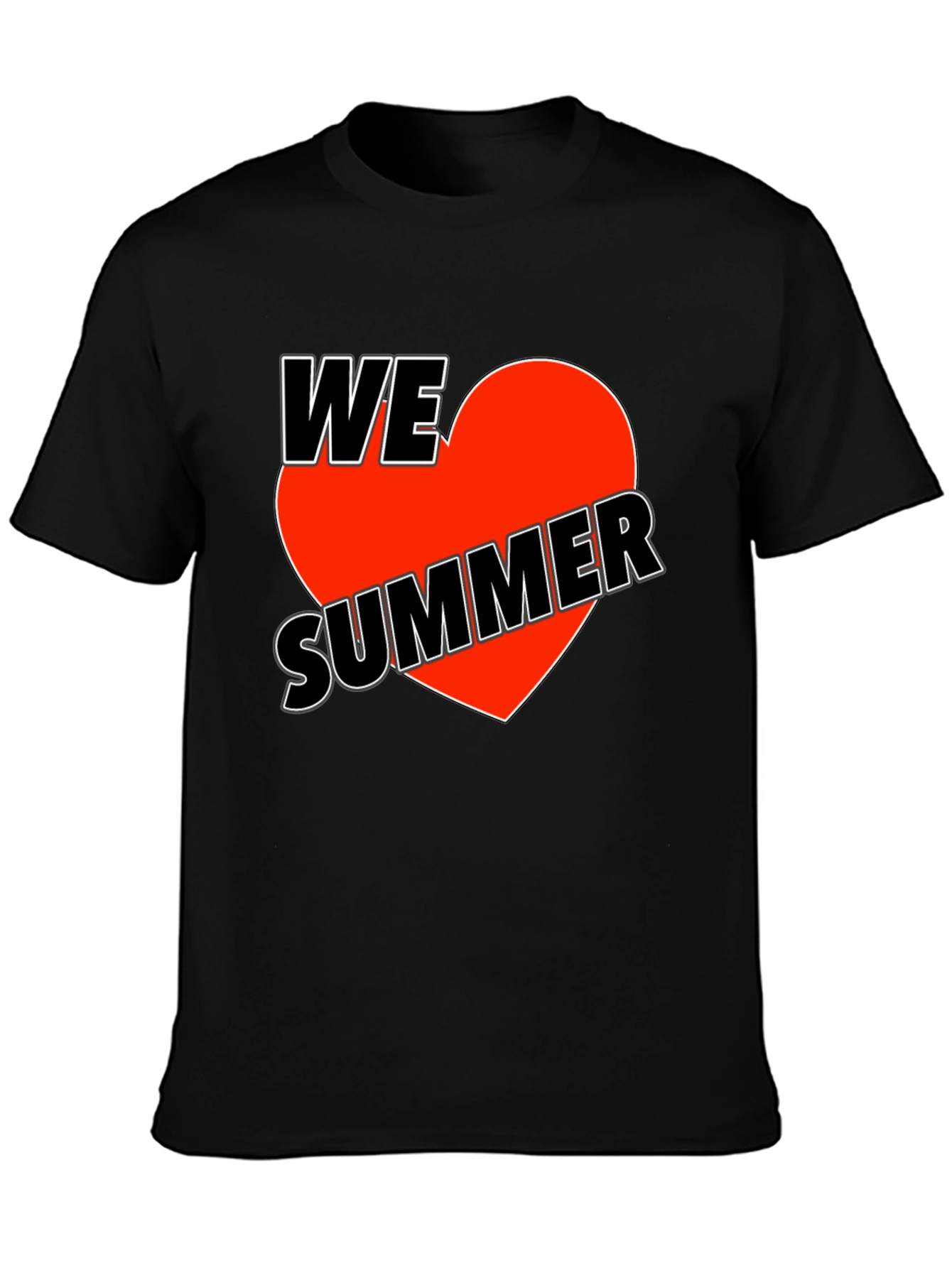 We Love Summer Graphic T-Shirt - Black