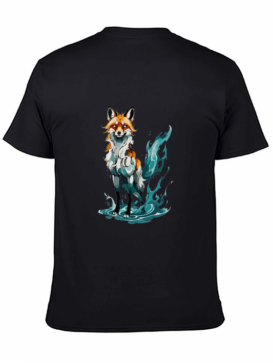 Mystic Fox Graphic Tee - Soft Black Cotton