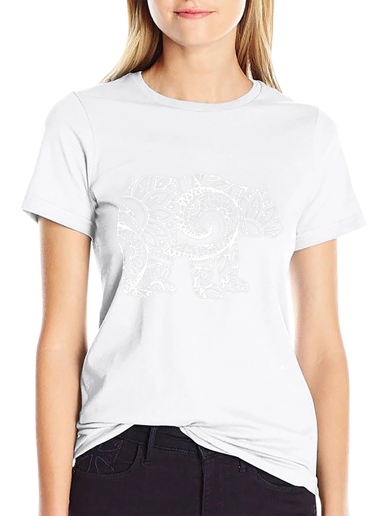 Tribal Bear Graphic Tee - Stylish Mens Black T-Shirt